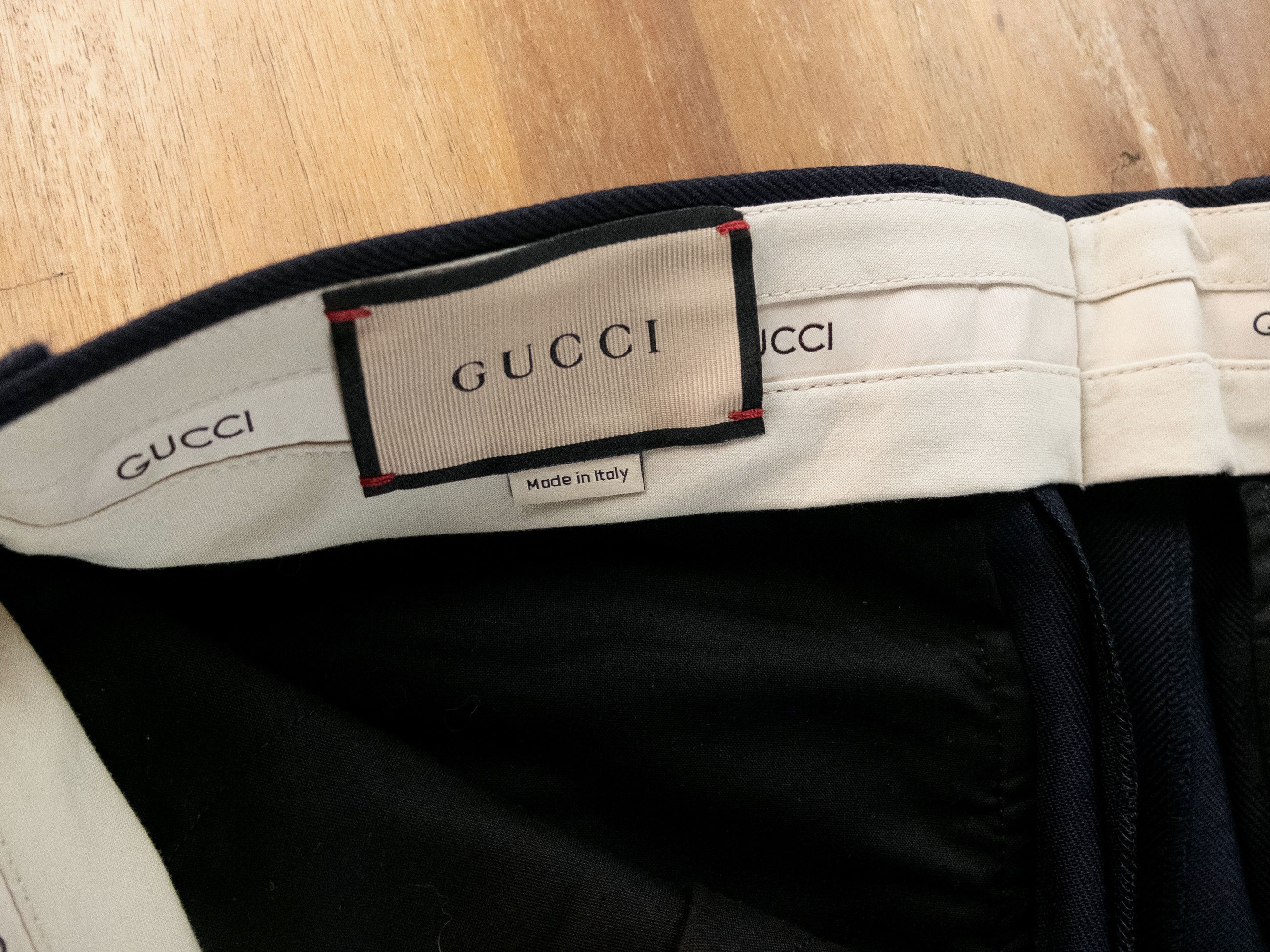 Gucci GUCCI navy blue gabardine wide leg cotton pants Size 32 Size US 32 / EU 48 - 8 Thumbnail