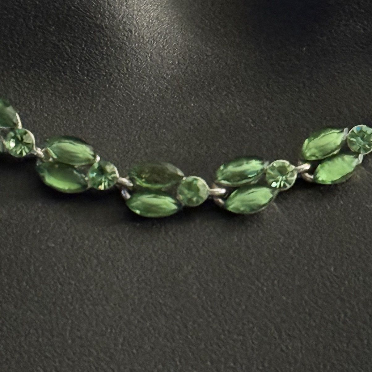 Other Silver tone green rhinestone necklace Size ONE SIZE - 6 Thumbnail