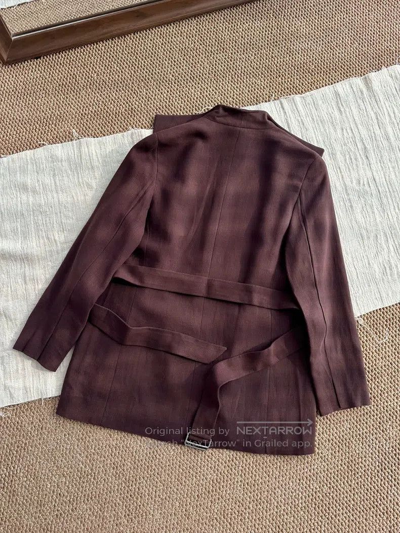 Hermes Hermes Linen casual outerwear mid-length jacket, red brown Size M / US 6-8 / IT 42-44 - 6 Thumbnail
