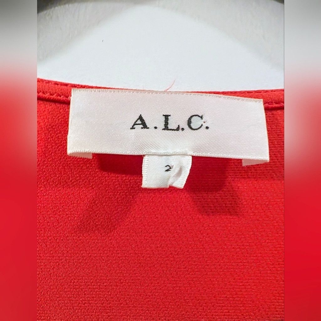 A.L.C. ALC Vibrant Coral Cut Out Long Sleeve Dress Size XS / US 0-2 / IT 36-38 - 7 Thumbnail