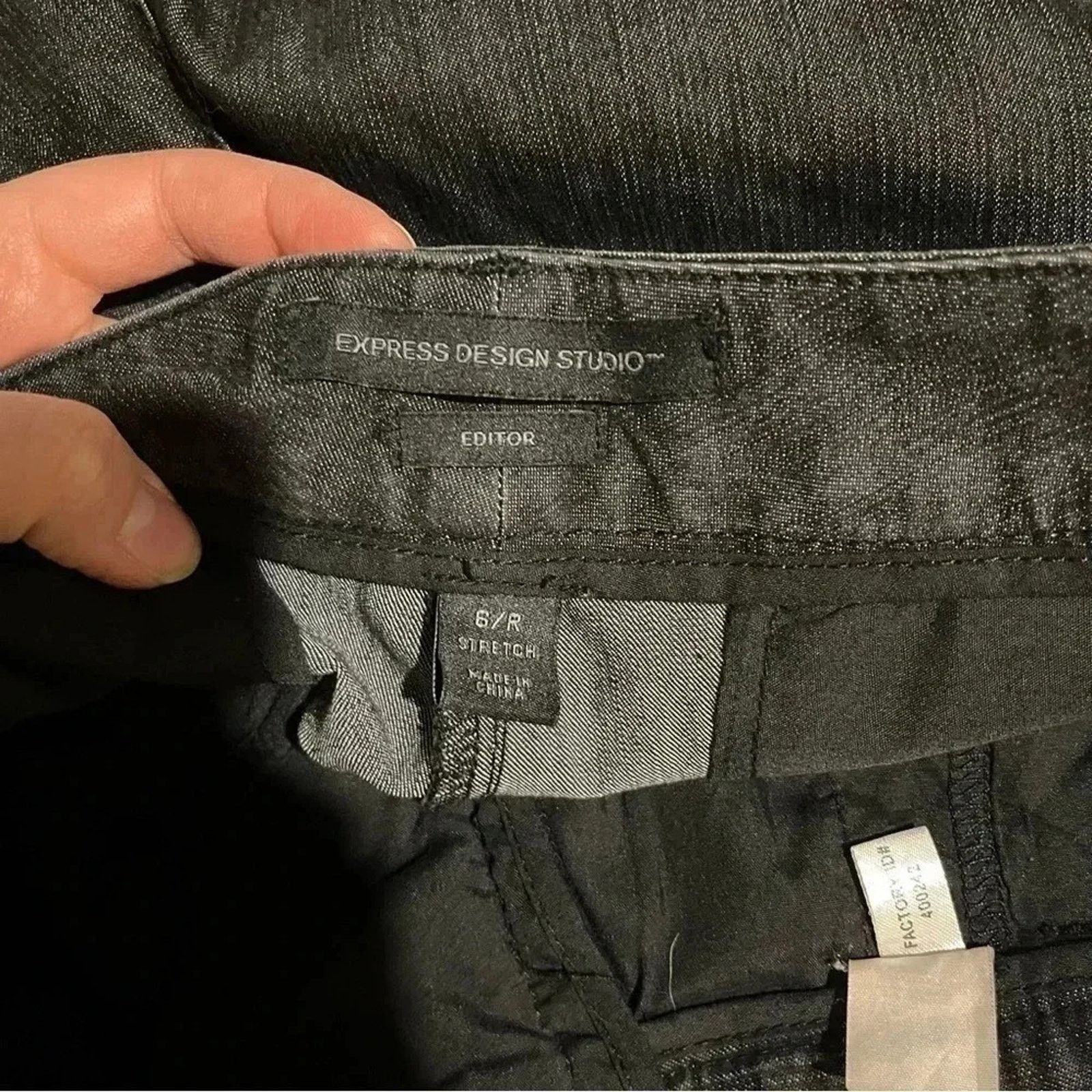 Express Express Pants Gray Black Size 6 Editor Dress Pant Size 28" / US 6 / IT 42 - 2 Thumbnail