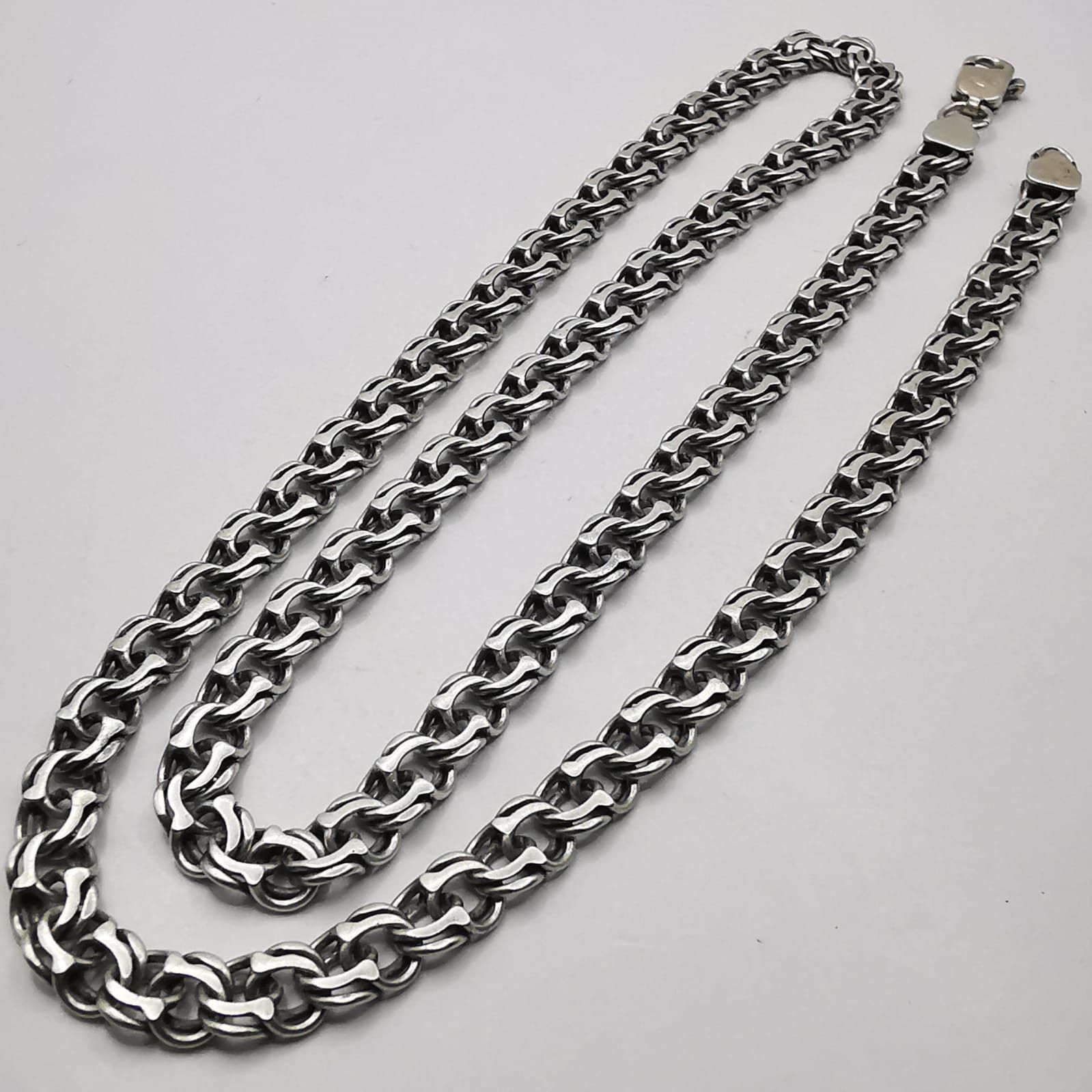 Sterling Silver Vintage Jewelry Chain, 925 Sterling Silver, Signed 26.14g Size ONE SIZE - 3 Thumbnail