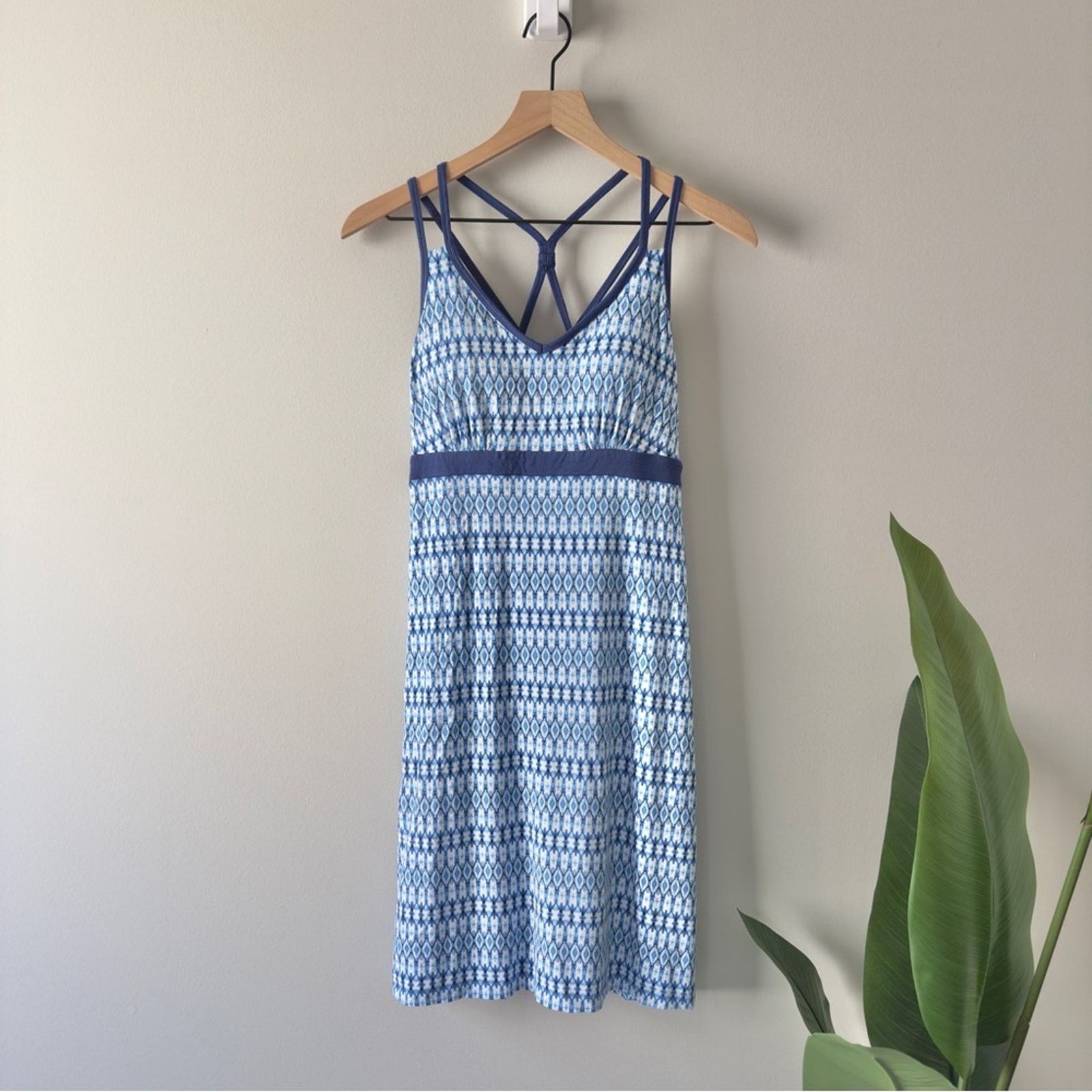 Other Dakini Blue White Patterned Babydoll Dress Mini Knee Length Size S / US 4 / IT 40 - 9 Thumbnail