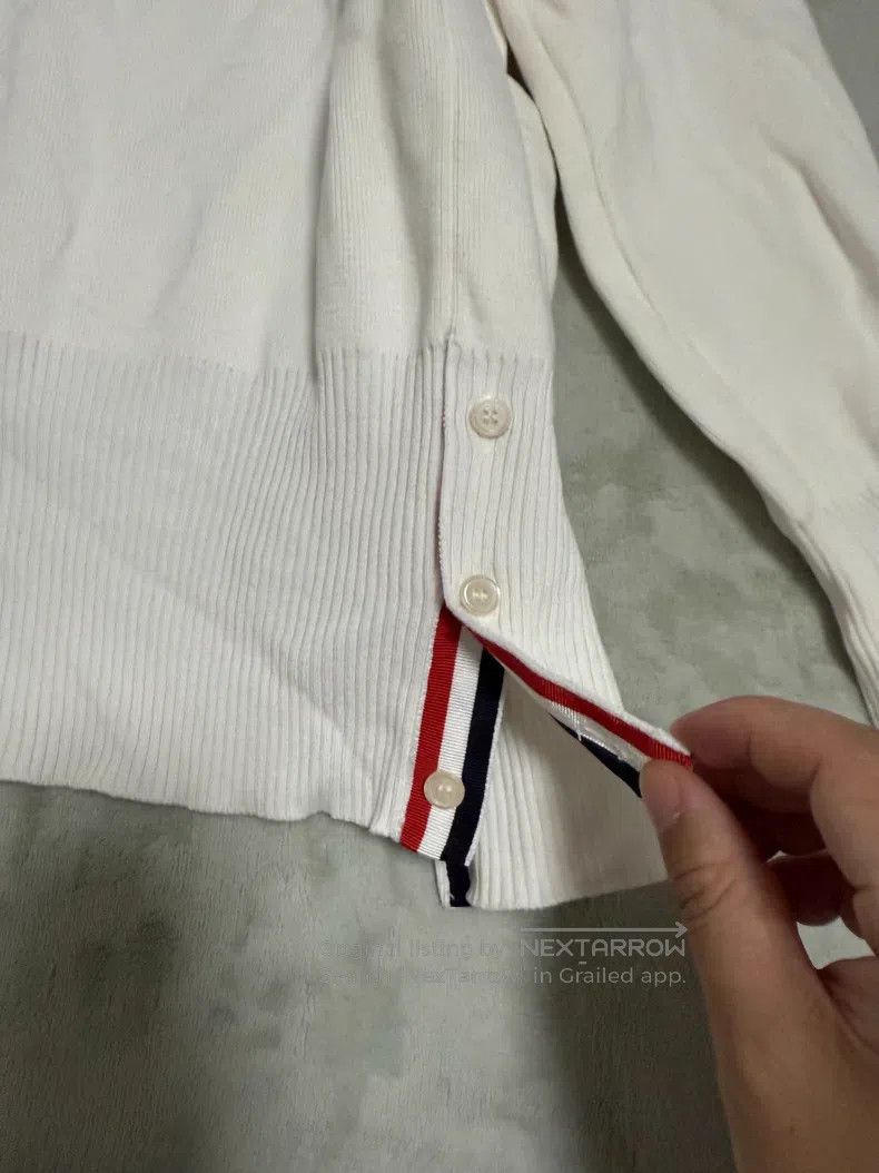 Thom Browne Thom Browne Classic White Cotton Cardigan Size US M / EU 48-50 / 2 - 5 Thumbnail