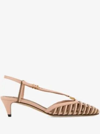 Os11x0826 Ffold Strappy Slingback Pumps In Sand/Beige, Women's (Size 10)