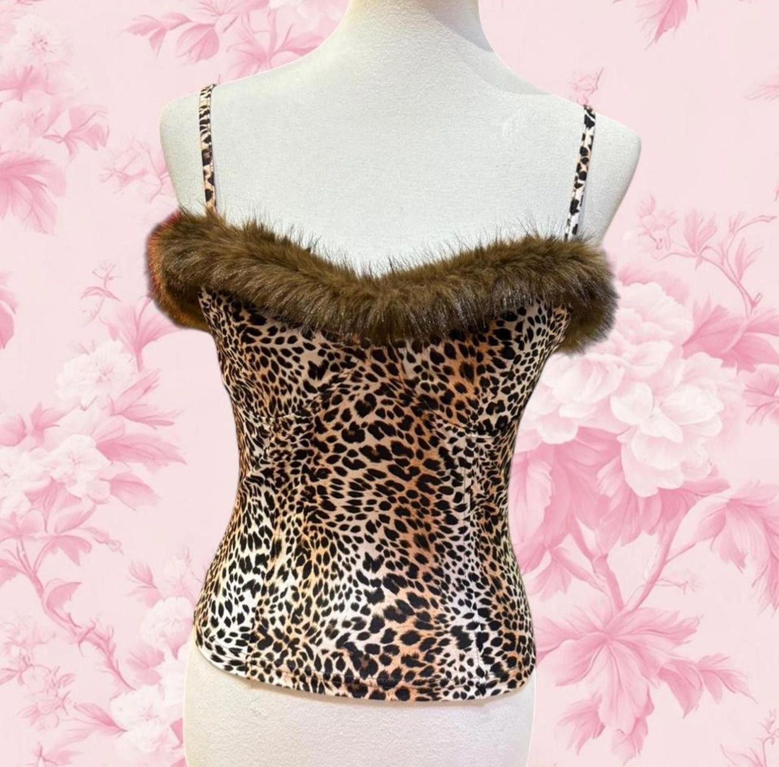Other Leopard Fur blouse strap top Layered Outerwear cheetah Size S / US 4 / IT 40 - 1 Thumbnail