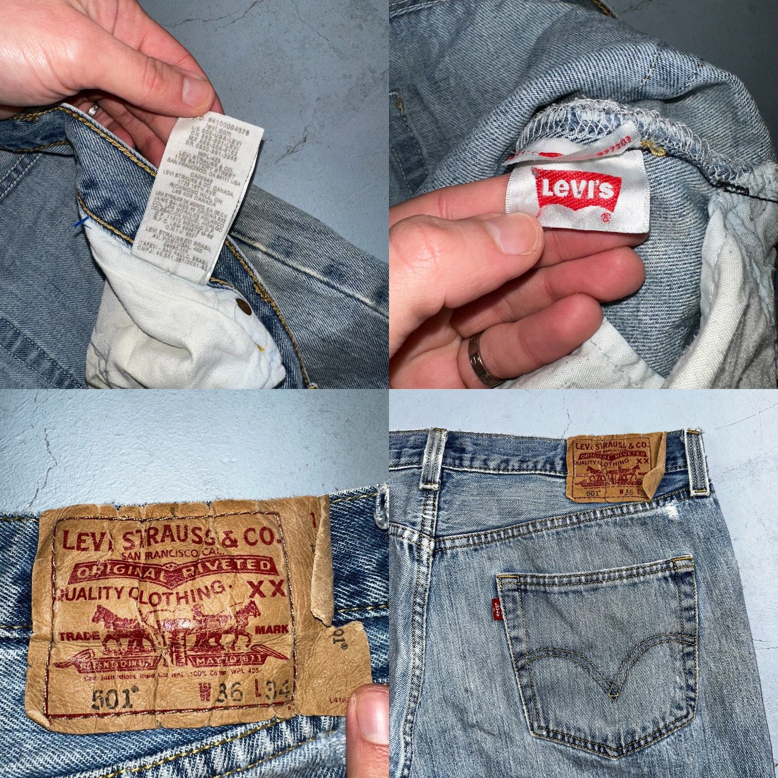 Levi's Levis 501 Jeans Vintage 90s Light Wash Blue Classic Straight Mens Denim 36x34 36x34 Regular 501 Series Shoes? Size US 36 / EU 52 - 10 Thumbnail