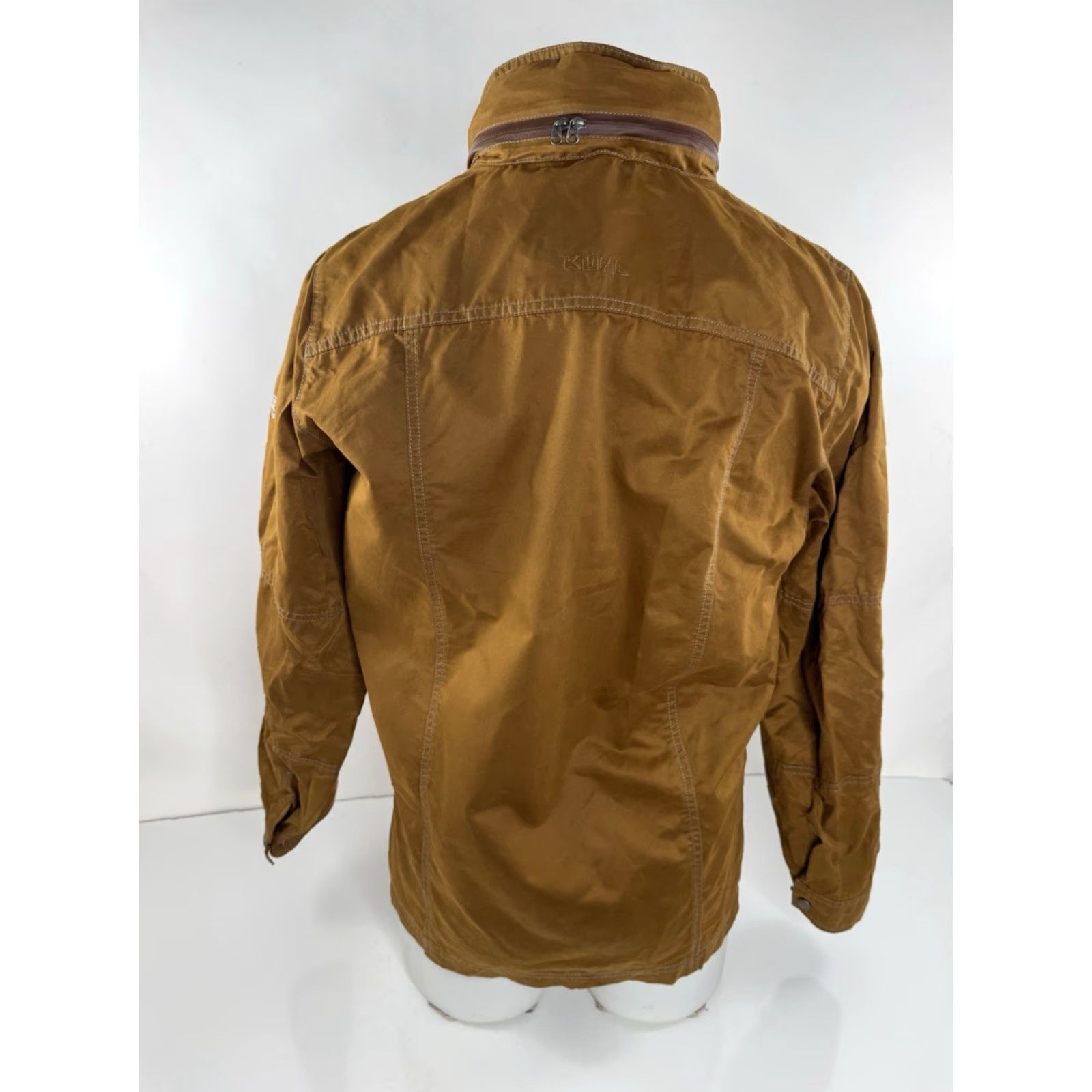 Vintage KUHL Hooded Mens S Field Jacket - Brown - Hiking Waxed Cotton Blend - Outdoor B2 EXCELLENT Size US S / EU 44-46 / 1 - 5 Thumbnail