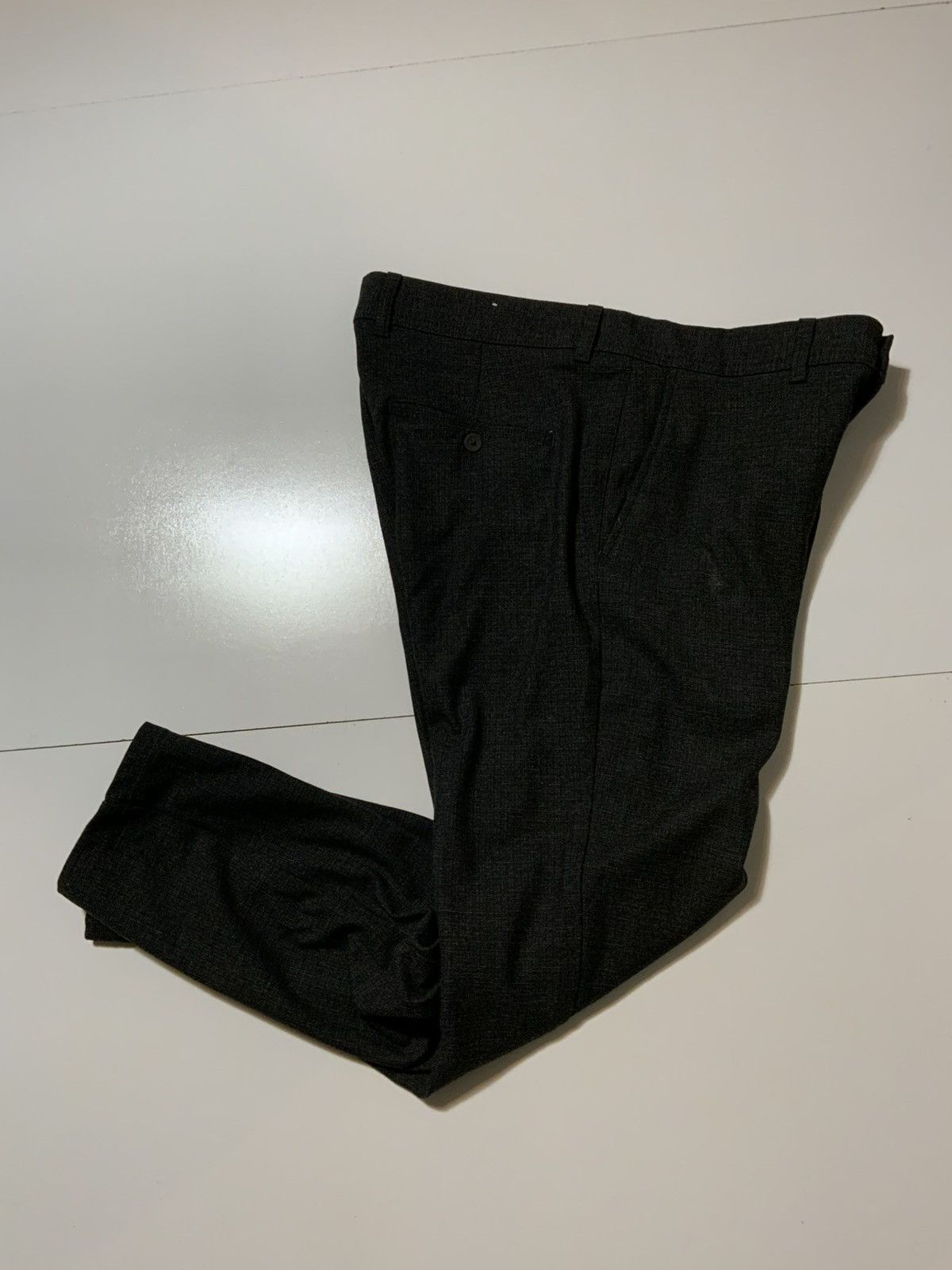 Zara Zara Man Charcoal Stretch Polyester Flat Front Trouser Pants Size US 32 / EU 48 - 2 Thumbnail