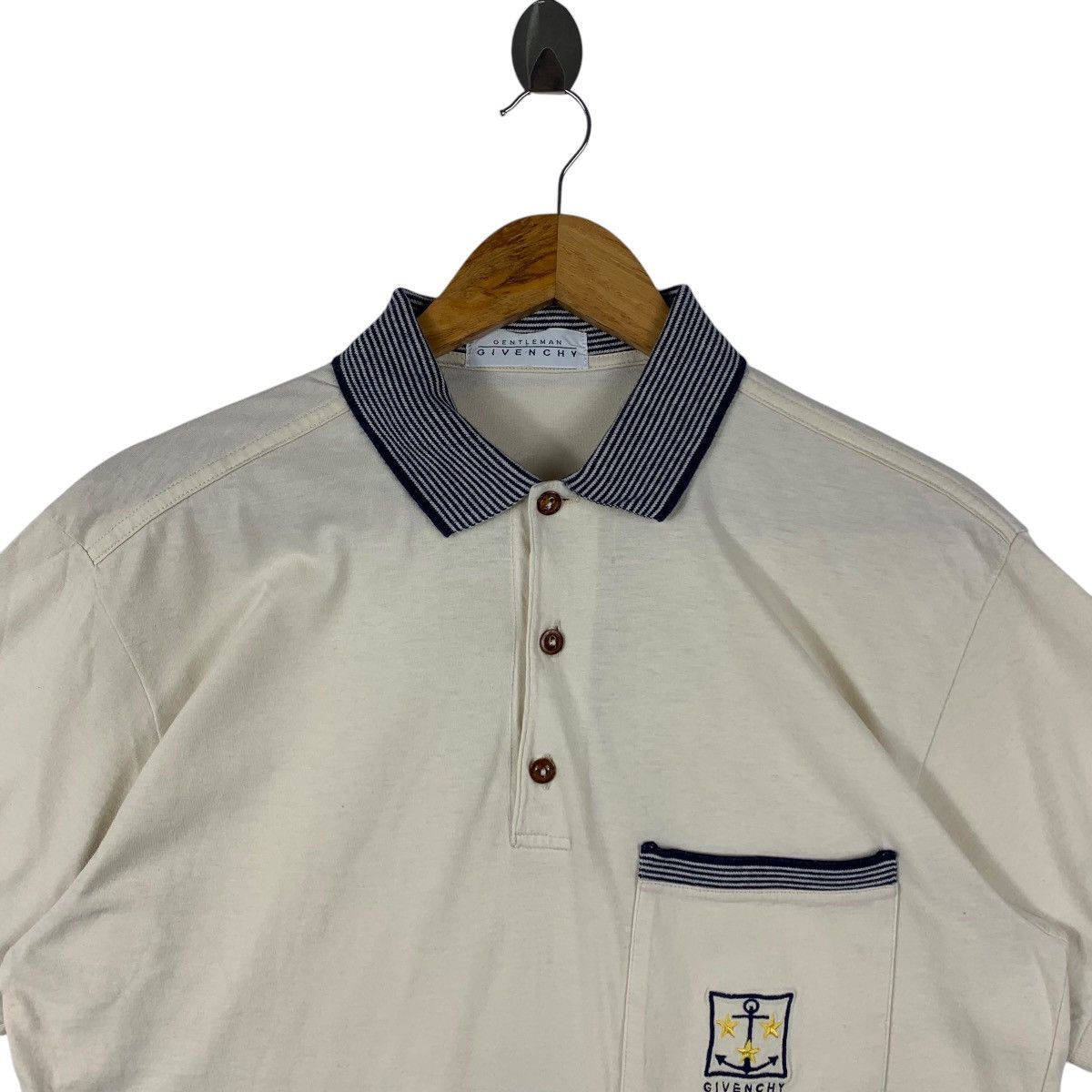 Givenchy × Vintage Vintage GIVENCHY gentleman Paris pocket polo tee Size US M / EU 48-50 / 2 - 2 Thumbnail