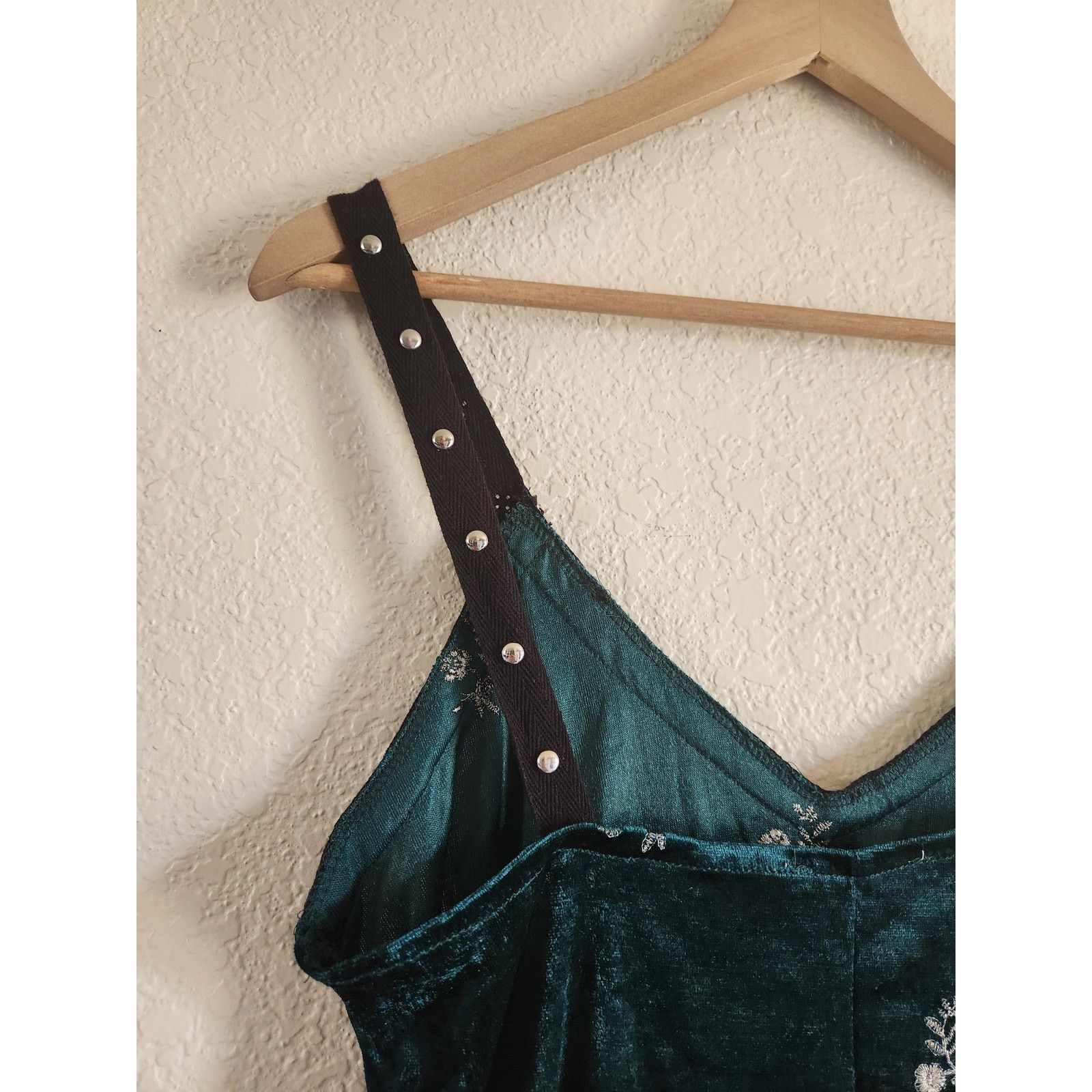 Zara Zara Y2k Suede Flower Embroidered Lace Forest Green Dress Size S / US 4 / IT 40 - 7 Thumbnail
