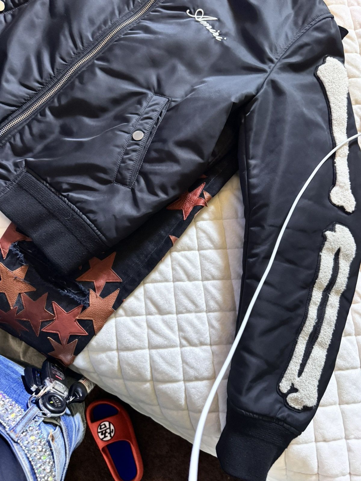 Amiri AMIRI BONE BOMBER JACKET Size US M / EU 48-50 / 2 - 2 Thumbnail