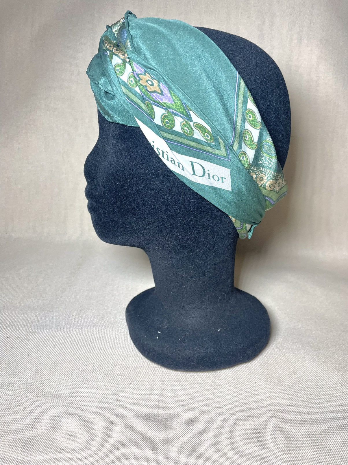SikSilk × Vintage Christian Dior paisley floral green scarf Size ONE SIZE - 11 Thumbnail
