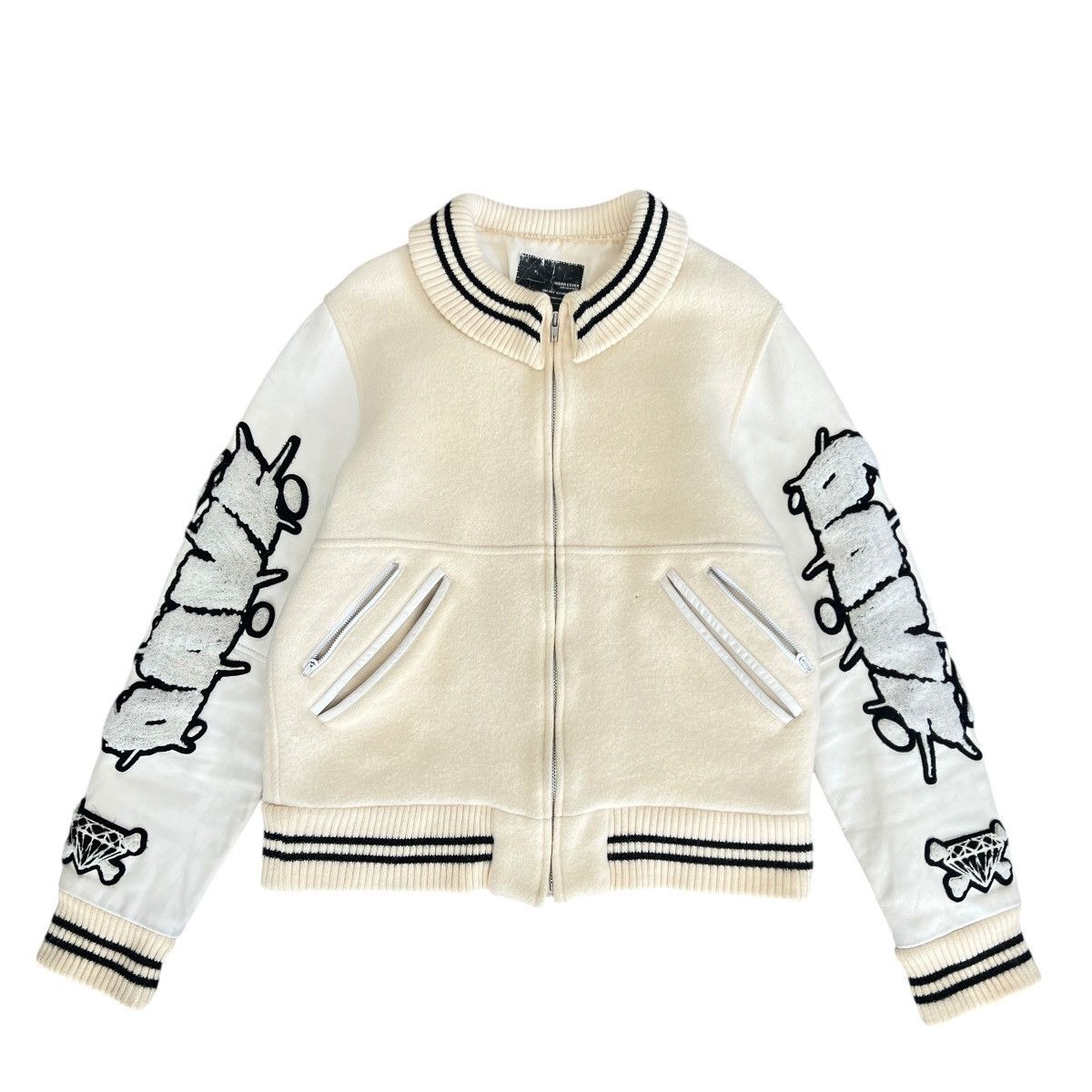 Undercover UNDERCOVER 2001AW DAVF White Varsity Jacket M Size US M / EU 48-50 / 2 - 3 Thumbnail