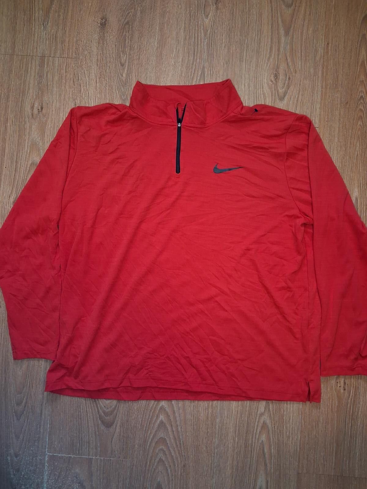 Nike VINTAGE Nike Dri Fit Quarter Zip Pullover Sweater XXL Red Size ONE SIZE - 1 Thumbnail