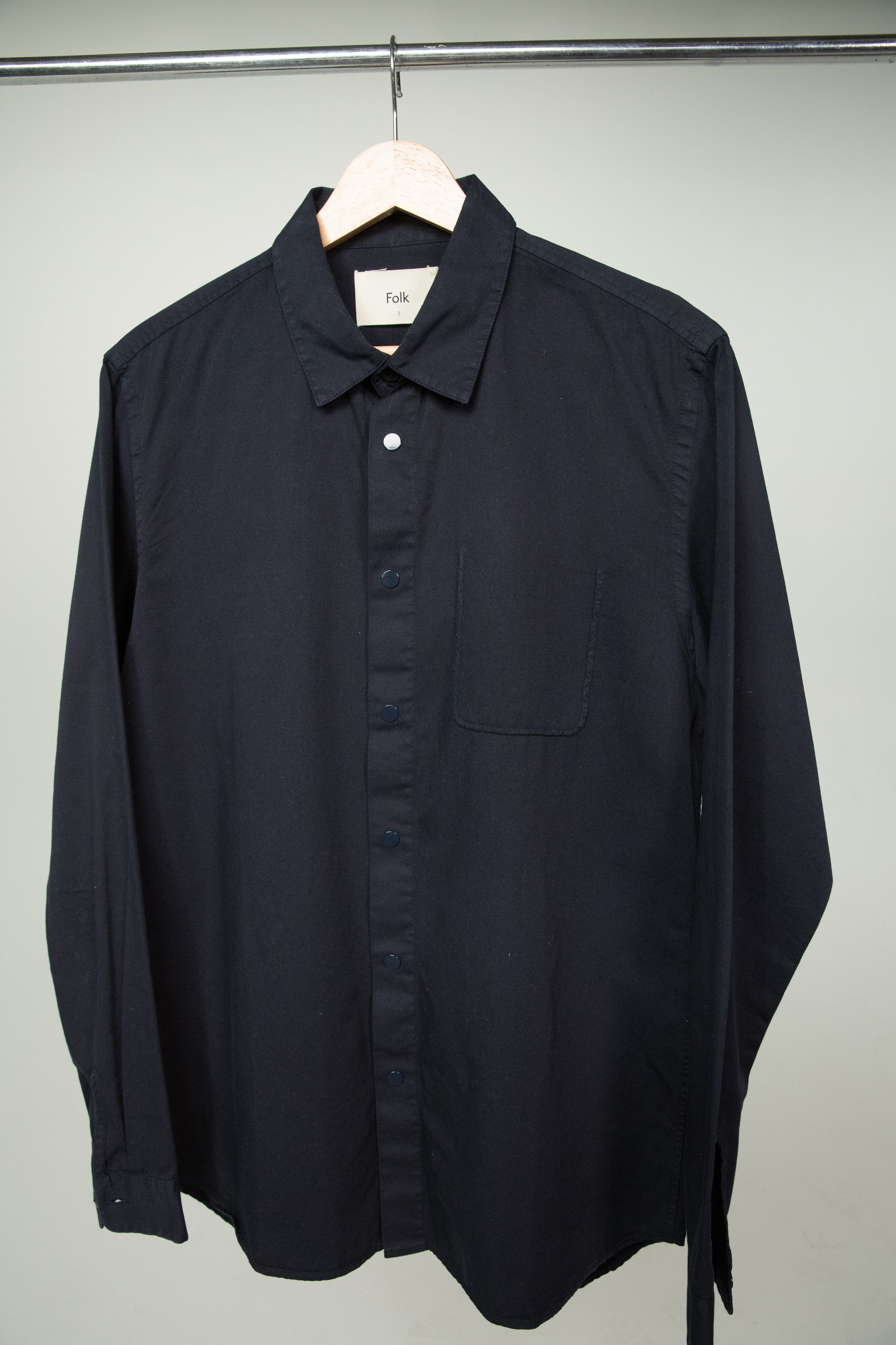 Folk Folk Pop Stud Shirt in Navy Size US M / EU 48-50 / 2 - 1 Thumbnail