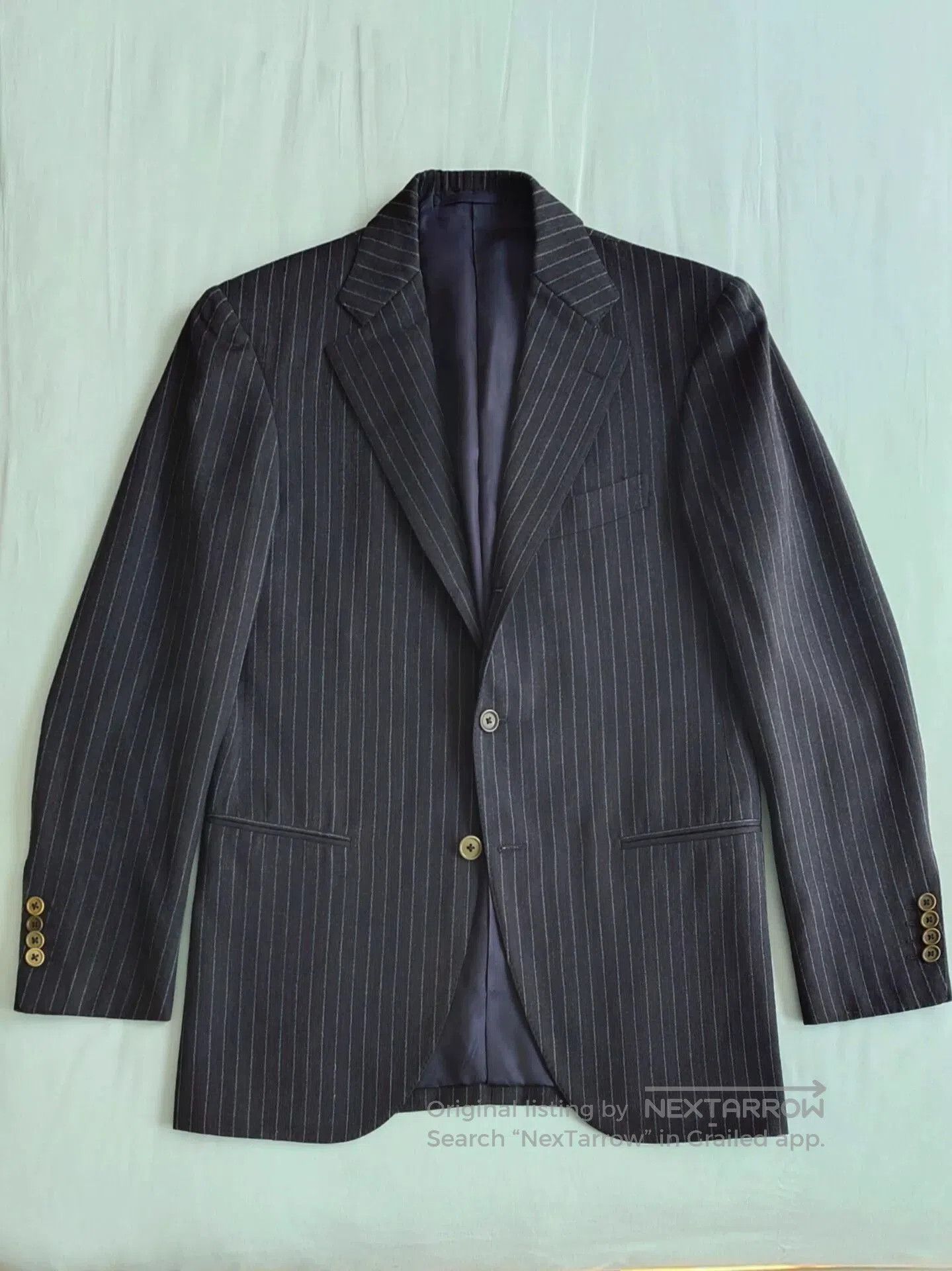 Ermenegildo Zegna Japanese Wool Pinstripe Suit Jacket. Size US M / EU 48-50 / 2 - 2 Thumbnail
