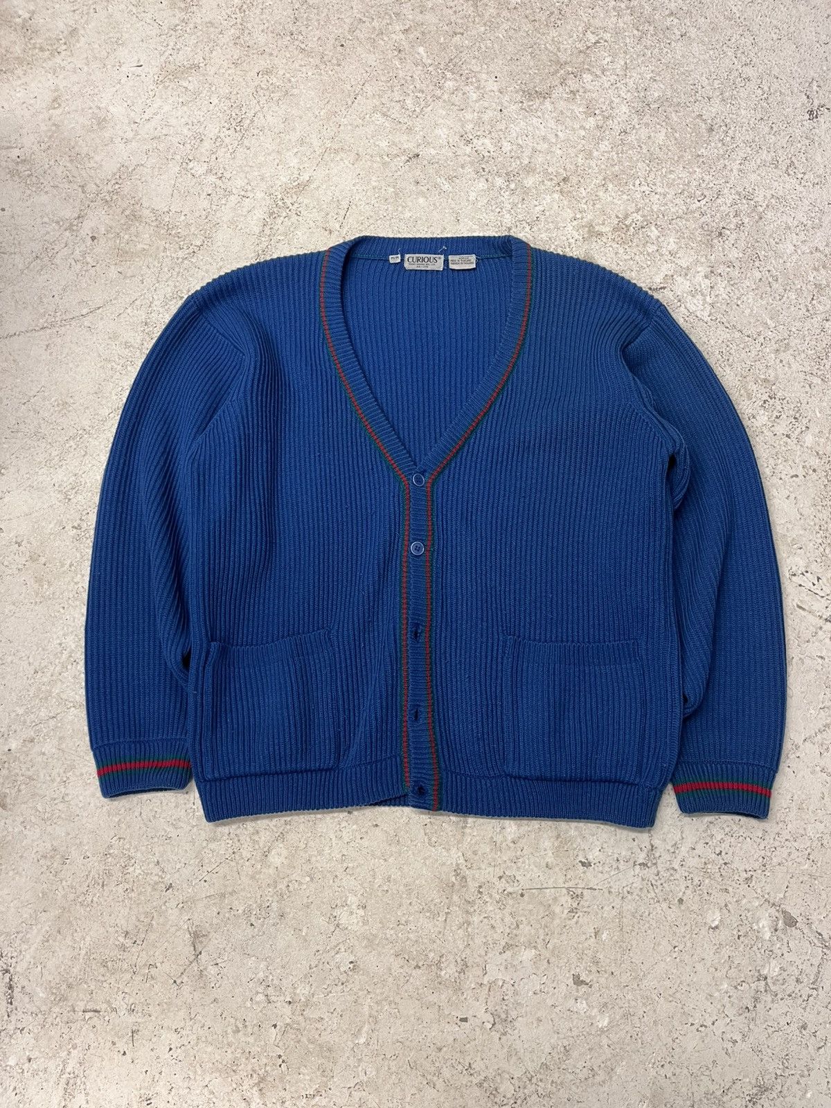 Vintage Vintage blue cardigan sweater Size US M / EU 48-50 / 2 - 2 Thumbnail
