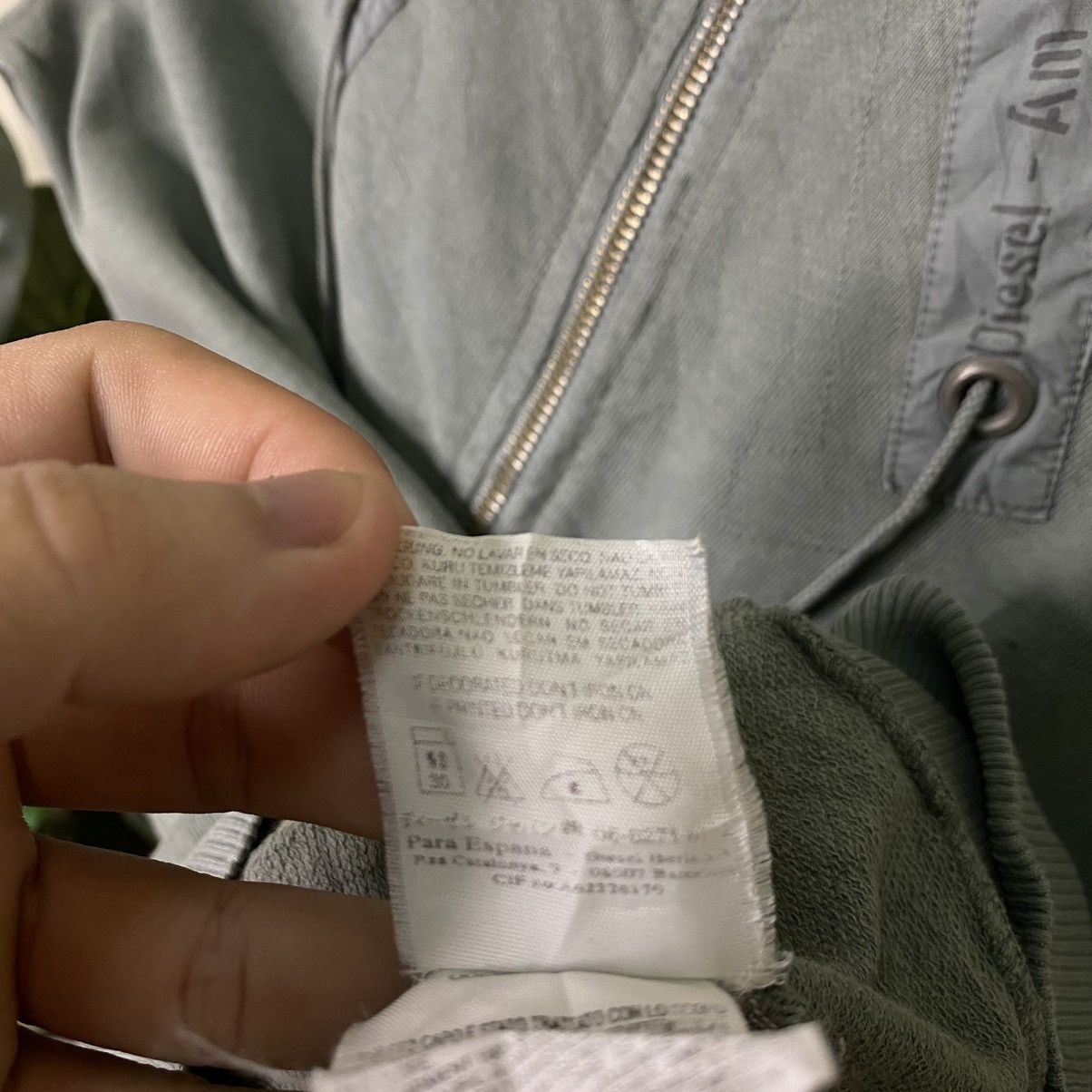 Diesel × Vintage Diesel Cyber Grunge Gothic Sage Green Zip Up Jacket Size US S / EU 44-46 / 1 - 6 Thumbnail