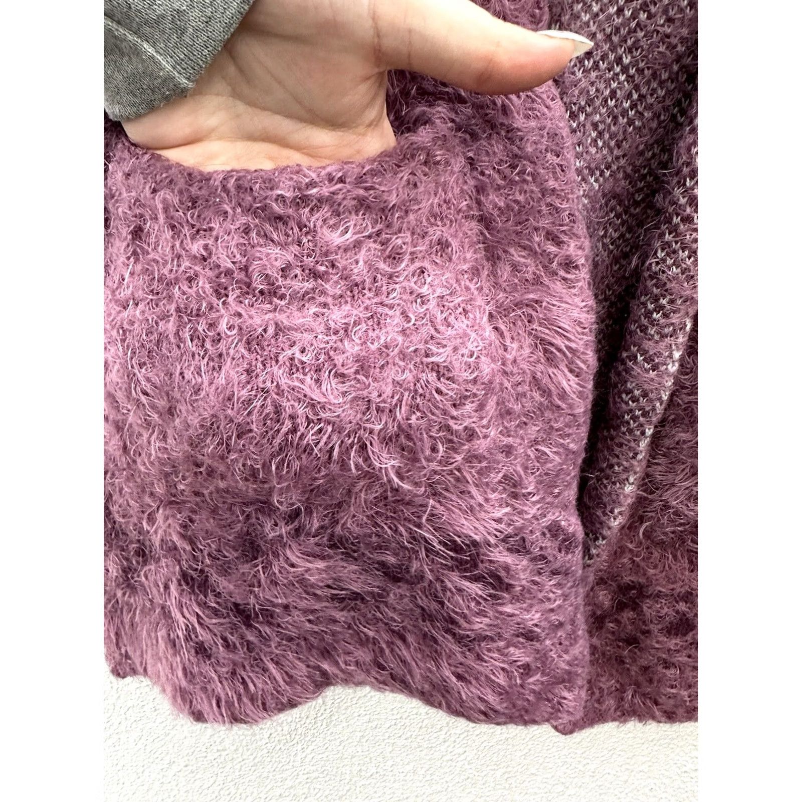 Eddie Bauer Eddie Bauer Womens Cardigan Small Purple Long Sleeve Open Front Fuzzy Sweater Size S / US 4 / IT 40 - 2 Thumbnail