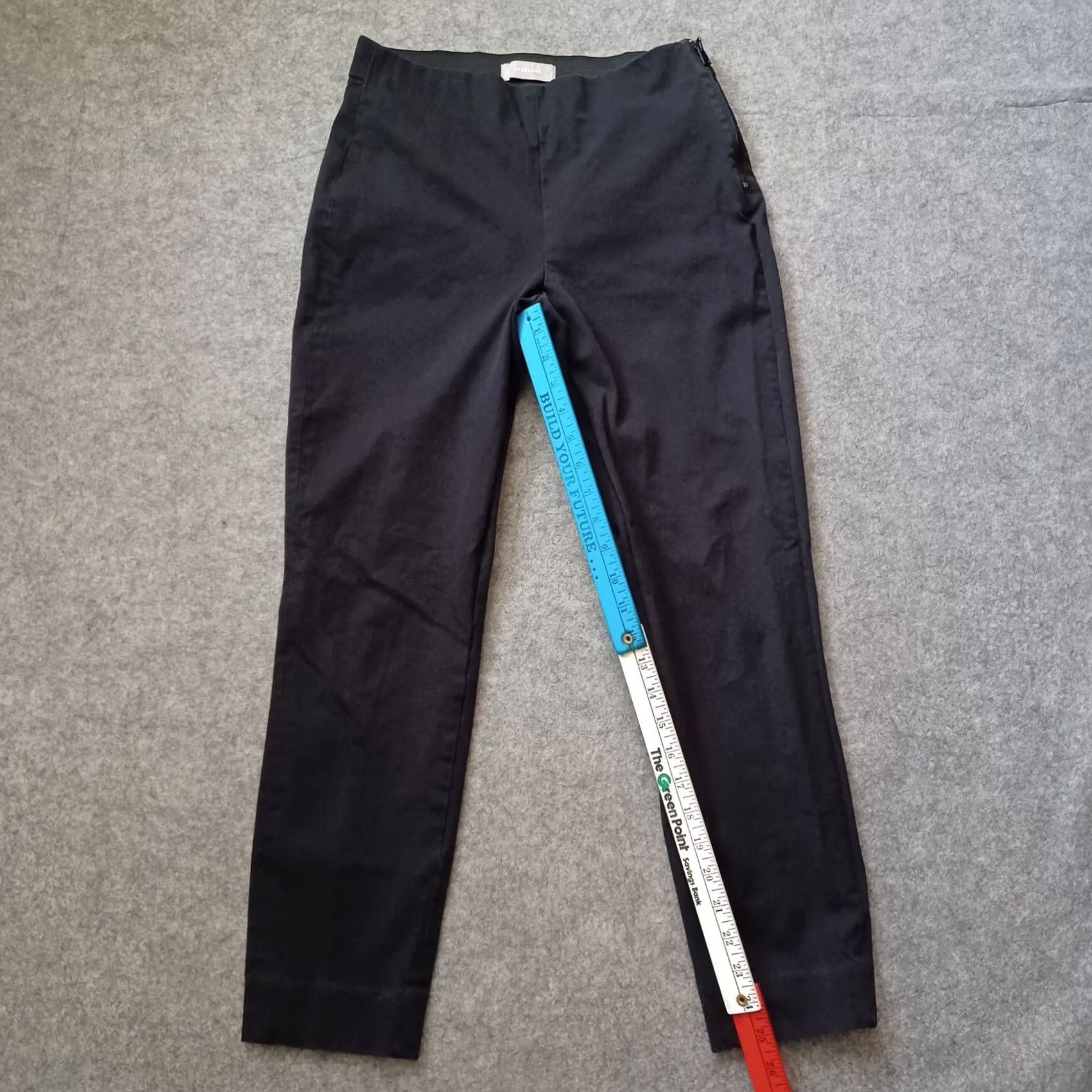 Everlane Everlane Pants Womens 6 Black Tapered Side Zip Career Work Stretchy Cotton Blend Slim Ankle Modern Womens Size 28" / US 6 / IT 42 - 4 Thumbnail