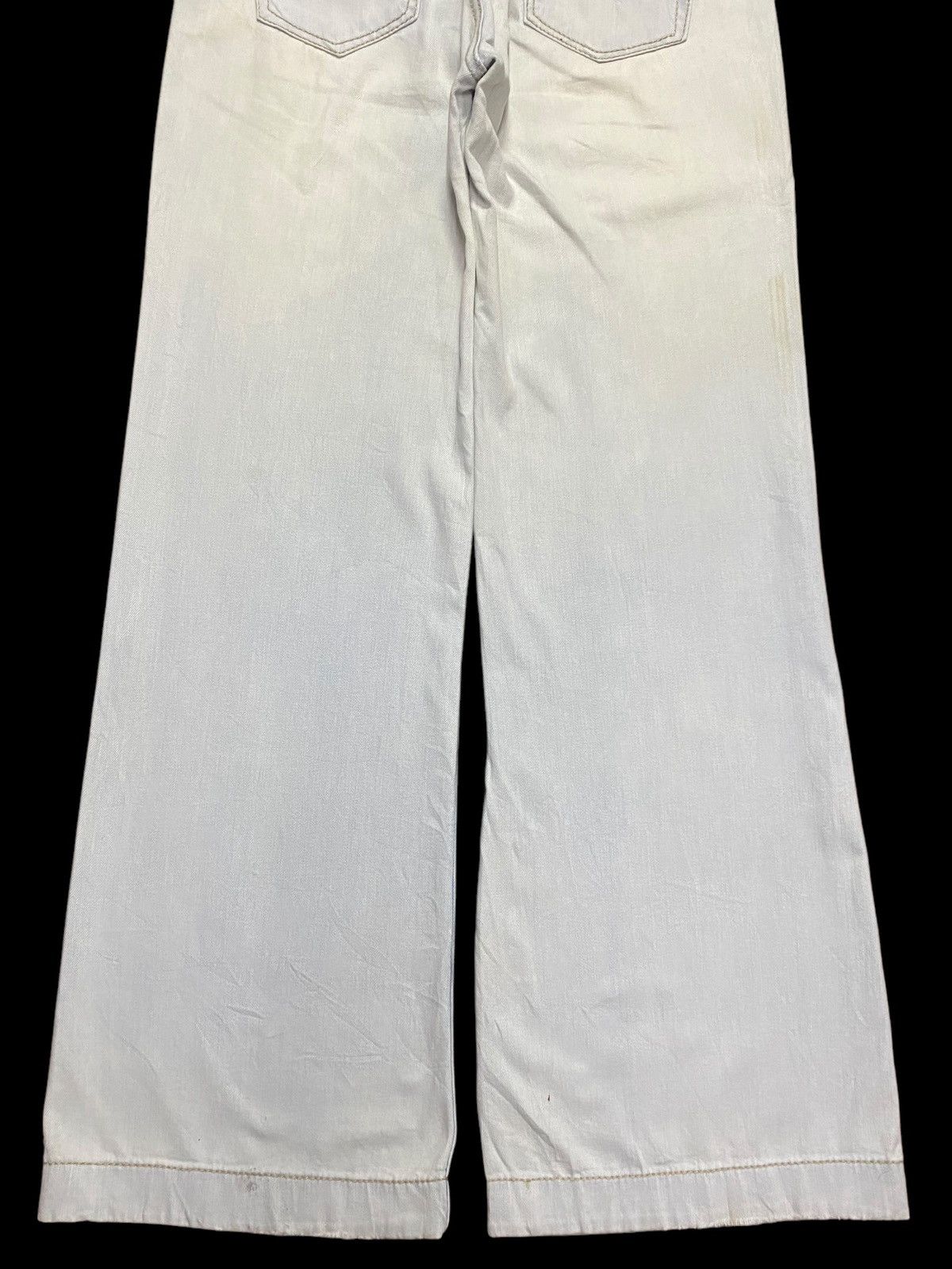 Japanese Brand Y2k Light wash low rise flare jeans with gold buttons Size 29" - 6 Thumbnail