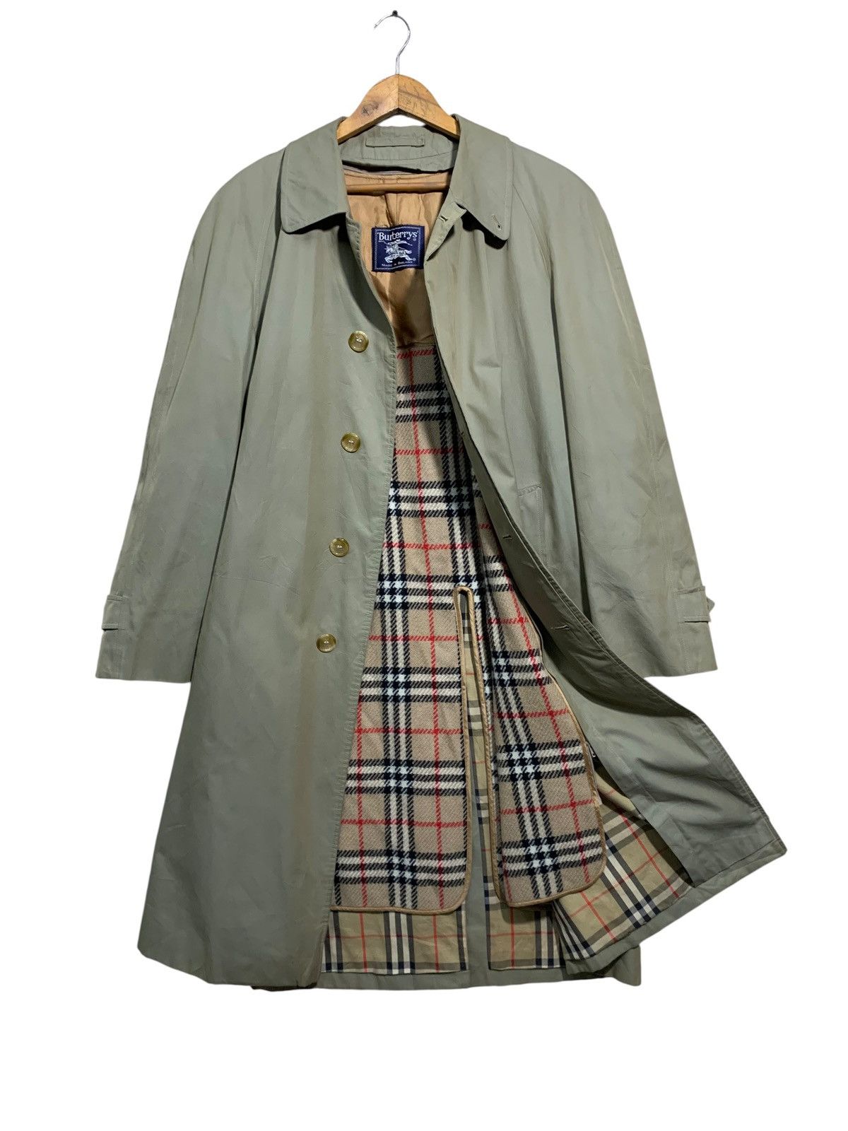 Burberry Prorsum 🔥VTG BURBERRYS ENGLAND NOVACHECK OVERCOATS OLIVE Size US L / EU 52-54 / 3 - 1 Thumbnail