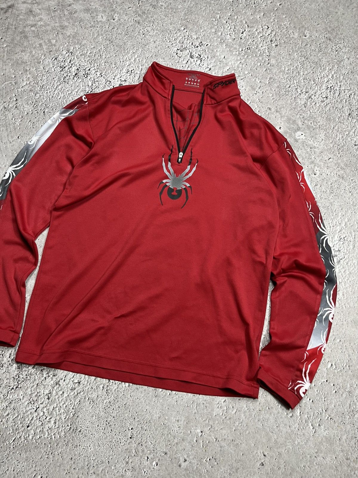 Spyder Spyder Red Quarter Zip Pullover Spider Graphic Long Sleeve S Size US S / EU 44-46 / 1 - 5 Thumbnail