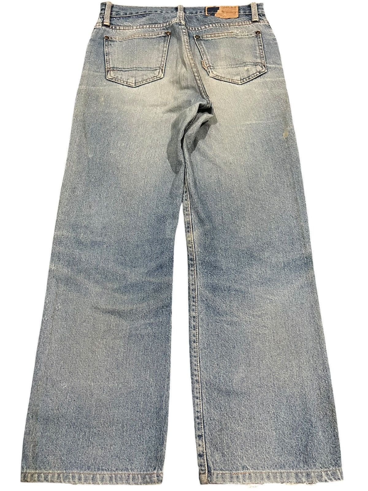 Edwin Vintage Japanese Brand Blue Washed Distressed Wide Leg Jeans Size US 30 / EU 46 - 2 Thumbnail