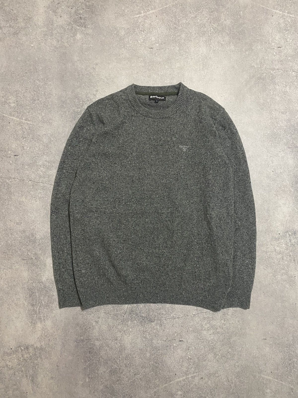 Barbour Barbour Grey Tisbury Crew Neck Wool Sweater Size US L / EU 52-54 / 3 - 1 Thumbnail