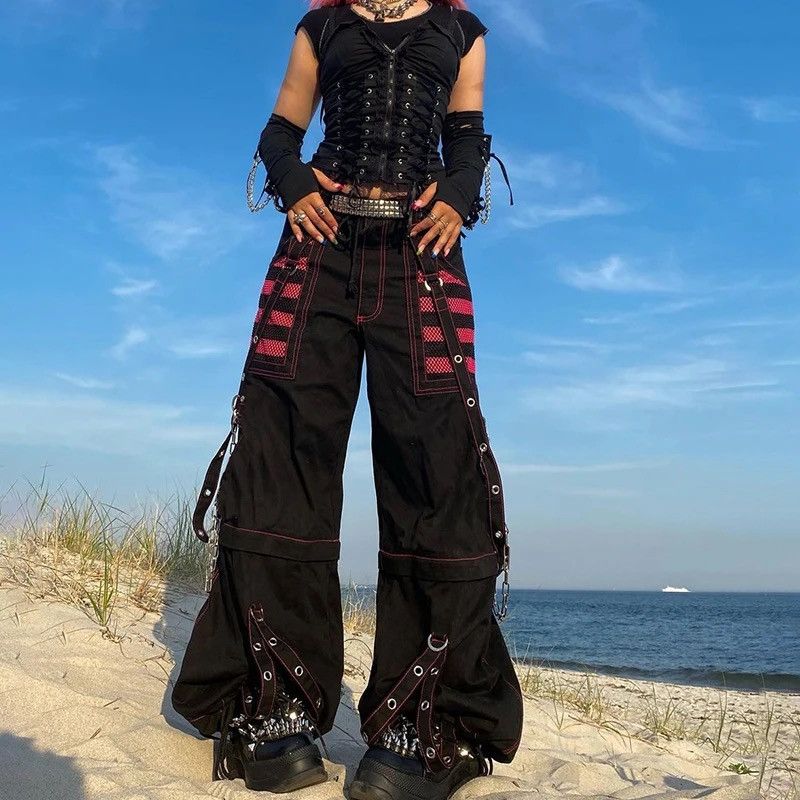 Pants Wide Straight Leg Pants Grunge Hippie Baggy