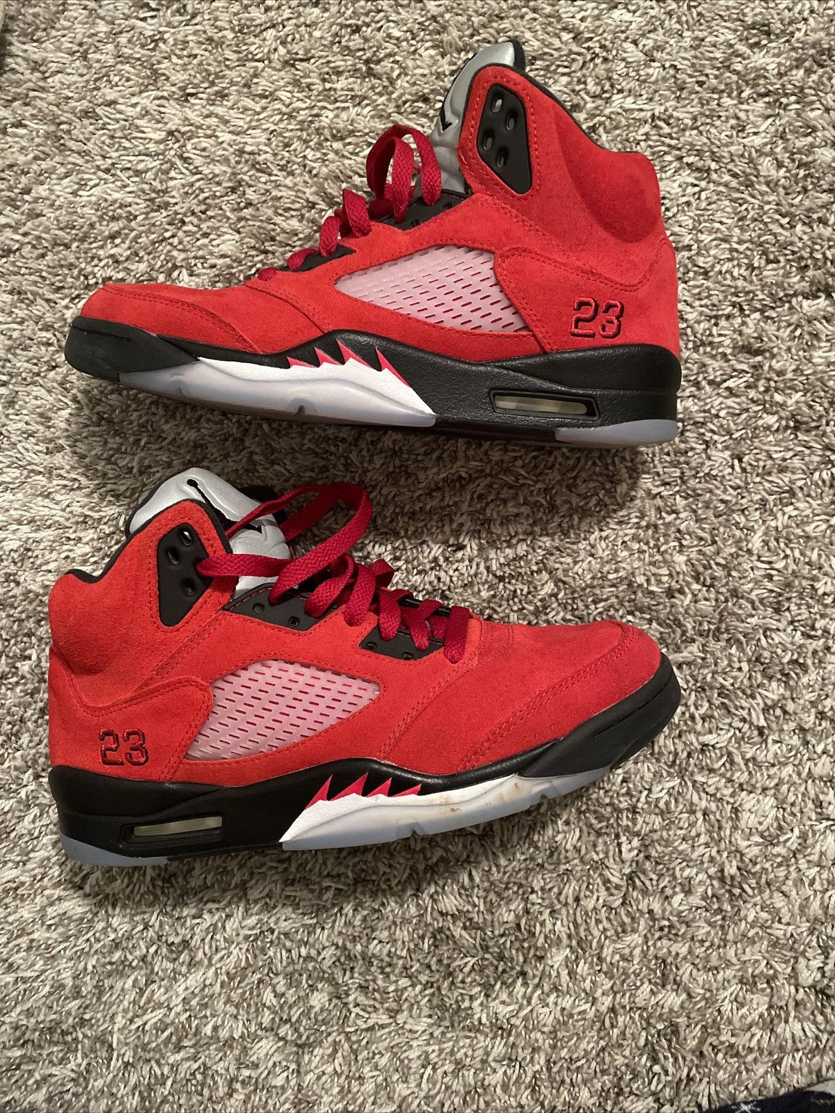 image of Jordan Brand 5 Raging Bull Shoes in Red, Men's (Size 8.5)