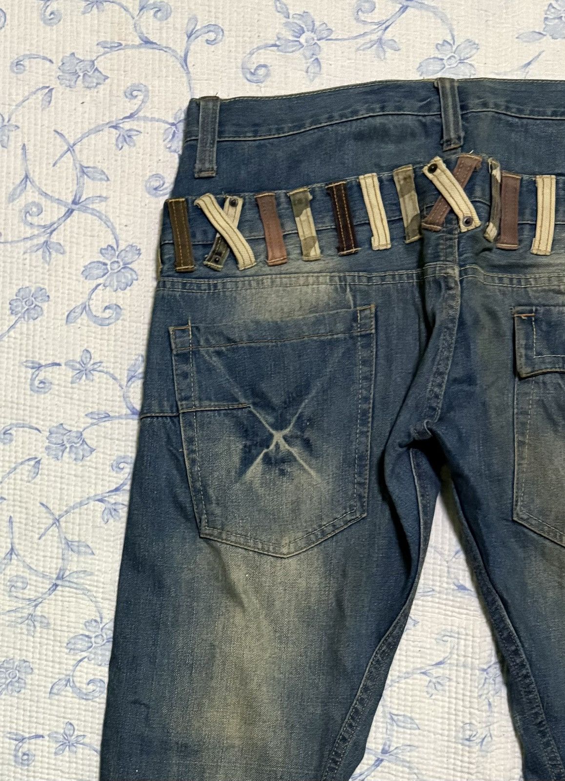 Japanese Brand Japanese International World Streetwear Double Waist Denim Size US 35 - 12 Thumbnail