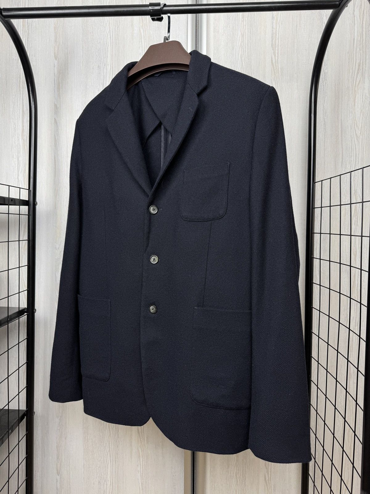 CLOSED CLOSED wool cashmere navy blue unlined 3 button blazer Size 44R - 5 Thumbnail