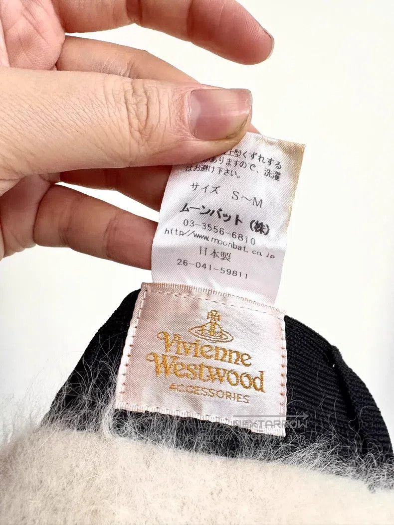 Vivienne Westwood Vivienne Westwood White Long Pile Saturn Embroidered Beret Size ONE SIZE - 7 Thumbnail