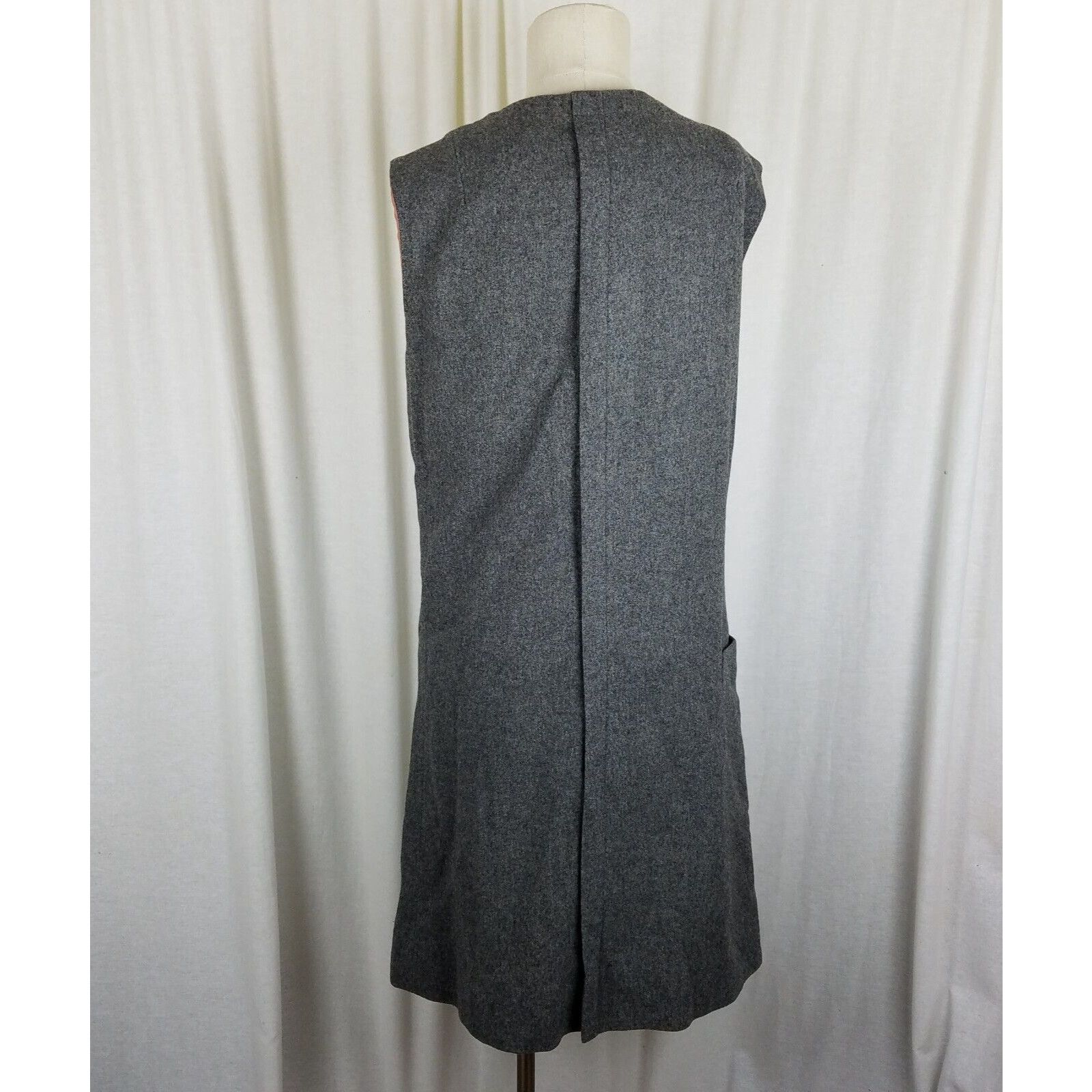 Handmade Vtg Handmade 1950s Wool Tweed Button Mod Dress M L Charcoal Size M / US 6-8 / IT 42-44 - 5 Thumbnail