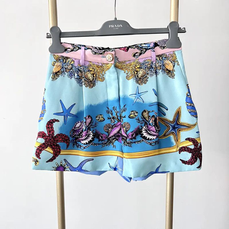 Versace Summer Multi-Color Silk Shorts 0089
