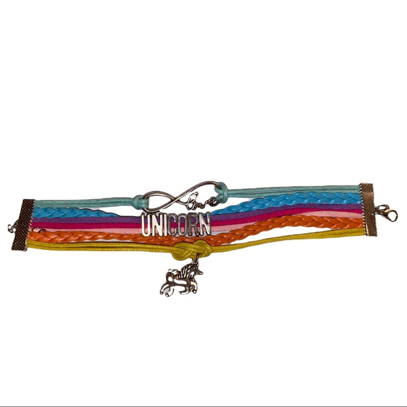Other Rainbow Leather Unicorn Infinity Love Bracelet NEW Size ONE SIZE - 1 Preview