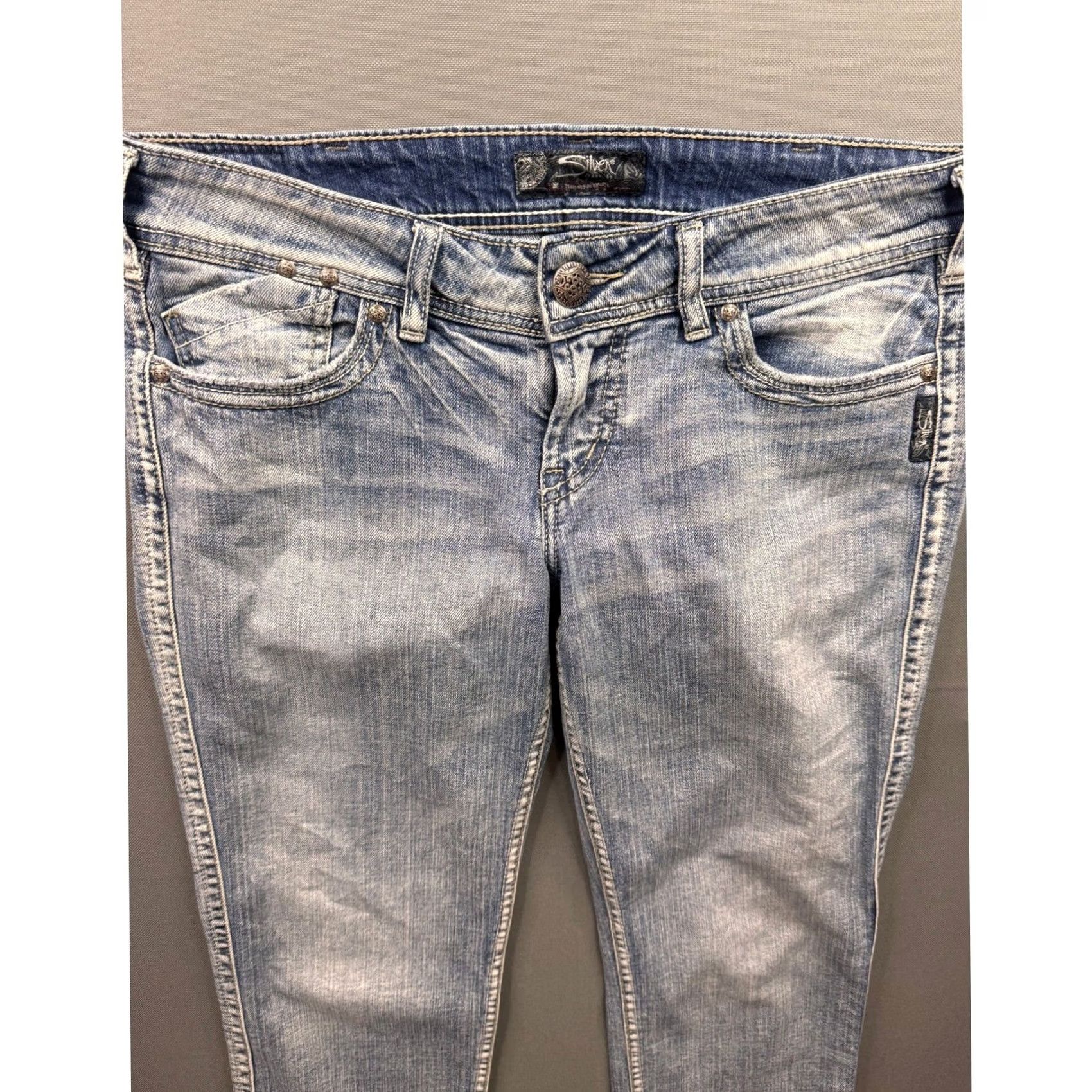 Silver Jeans Co. Silver Jeans Co Womens McKenzie Capri Jeans Light Wash Mid Rise 30 19in Size 30" / US 8 / IT 44 - 6 Thumbnail