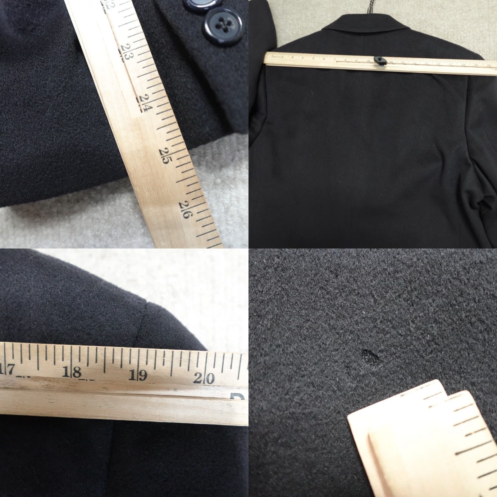 Hart Schaffner Marx VINTAGE Hart Schaffner Marx Overcoat Jacket 46 Black Solid Wool Gold Trumpeter Mens Size US S / EU 44-46 / 1 - 9 Thumbnail