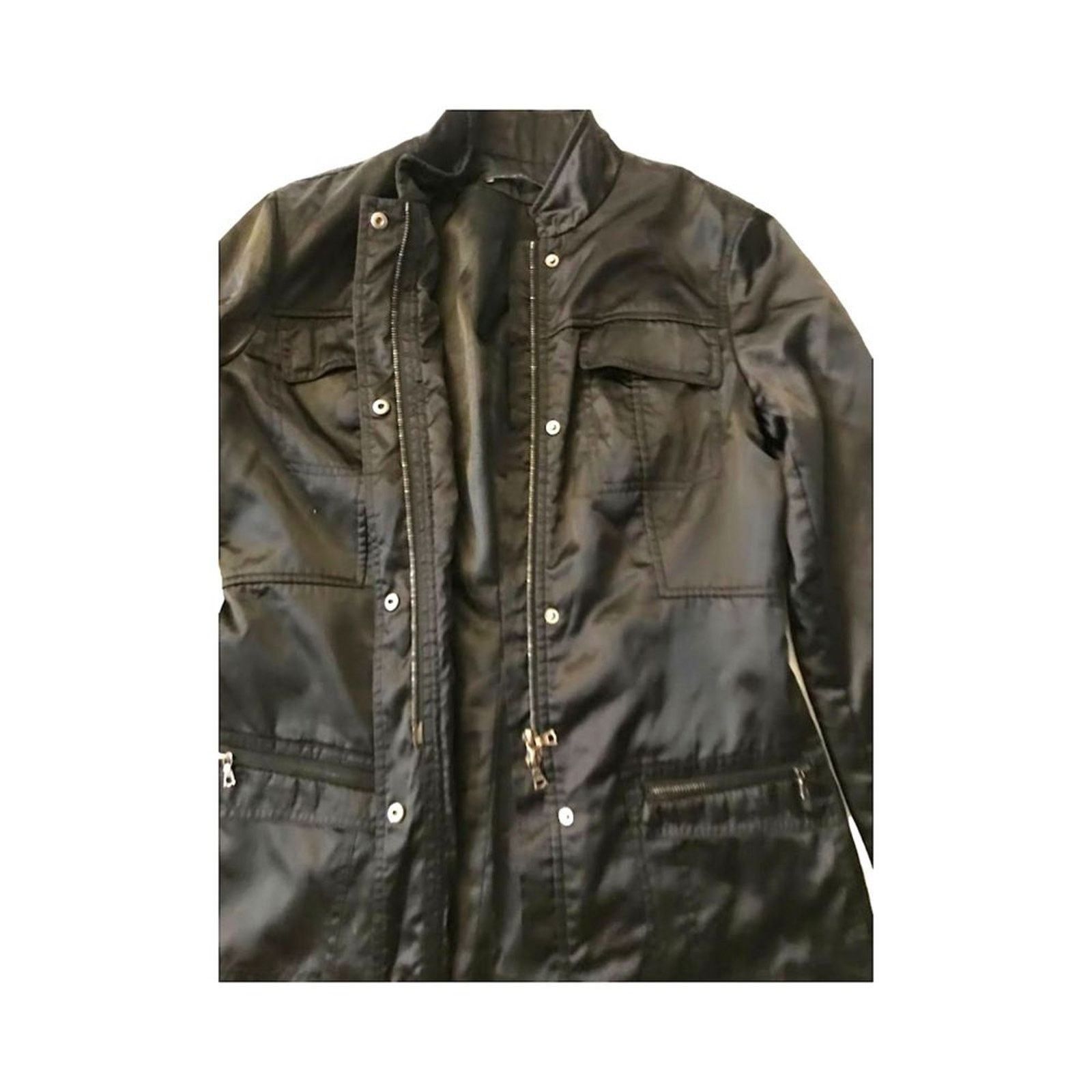 Elie Tahari Elie Tahari Women`s Jacket Coat Black Long Sleeve Sz M Size M / US 6-8 / IT 42-44 - 6 Thumbnail