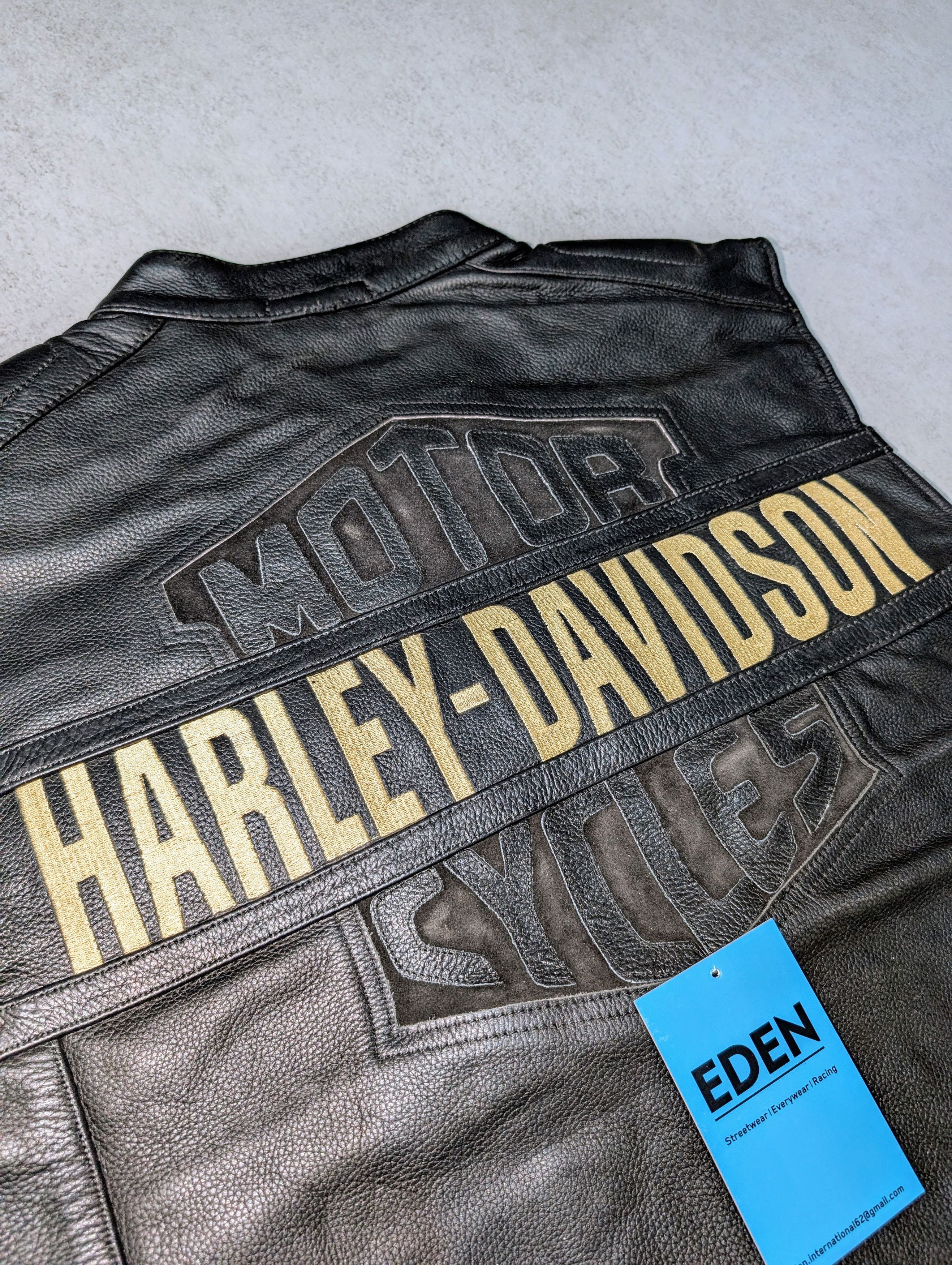 Harley Davidson 💥 Harley Davidson 💥 Vintage Leather Vest Rare Retro fit Size US XL / EU 56 / 4 - 7 Thumbnail