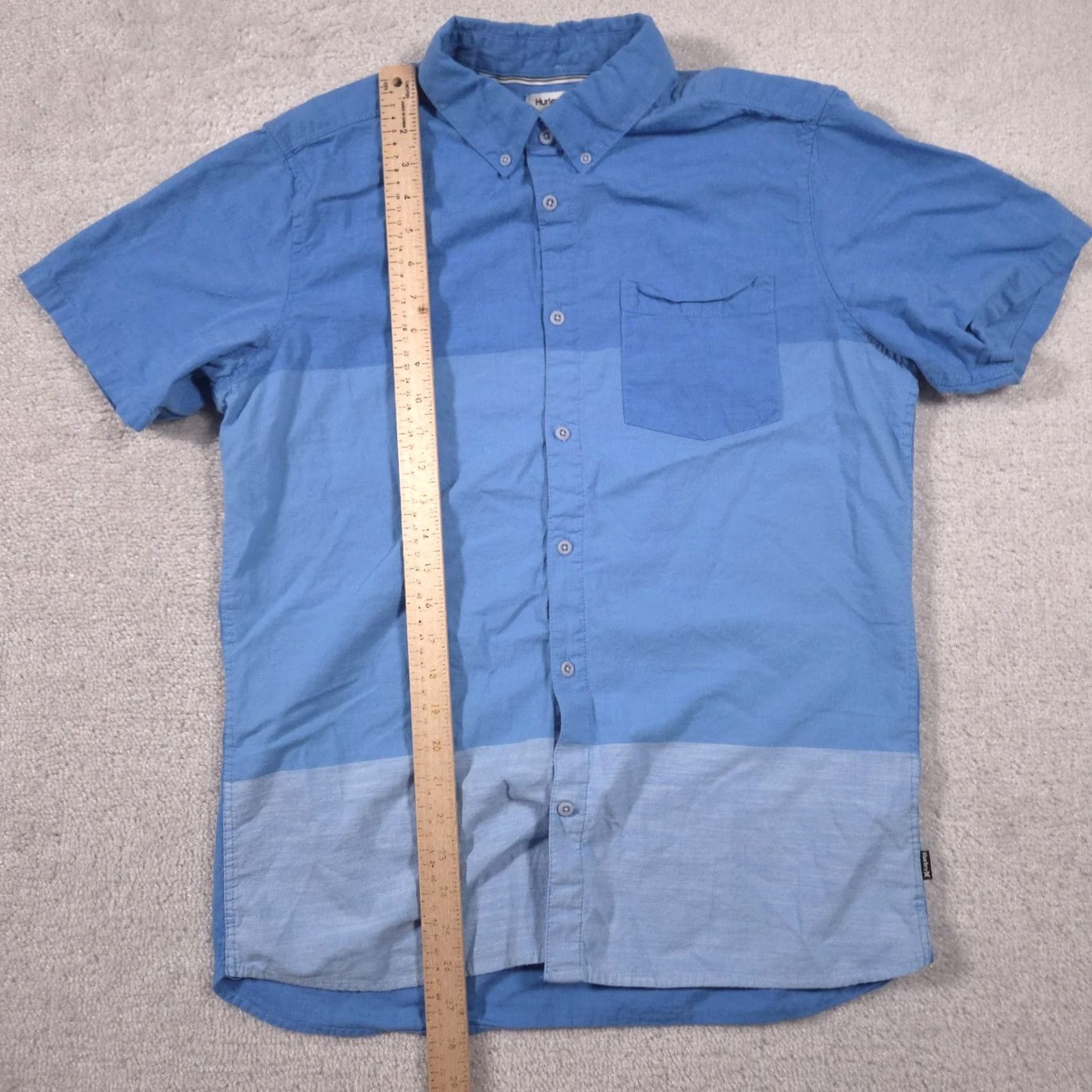 Hurley Hurley Shirt Mens M Blue Colorblock Button Front Short Sleeve Casual Woven Size US M / EU 48-50 / 2 - 7 Thumbnail