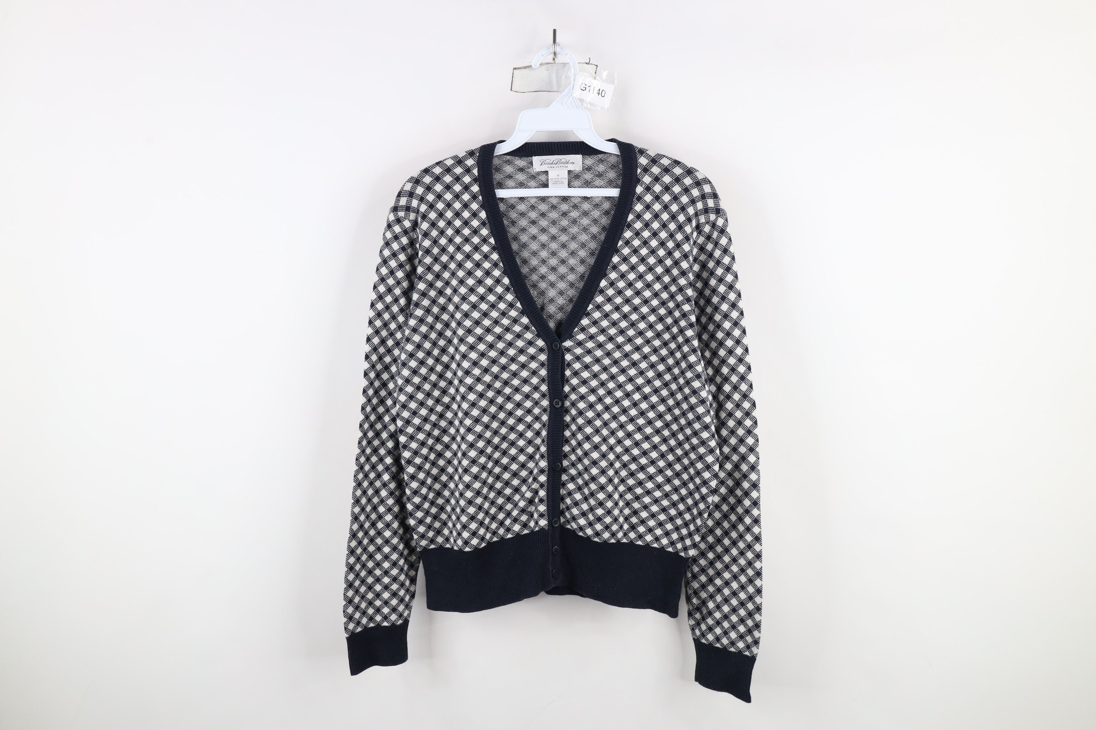 Brooks Brothers × Vintage Vintage 90s Brooks Brothers Cotton Knit Cardigan Sweater Size M / US 6-8 / IT 42-44 - 1 Thumbnail