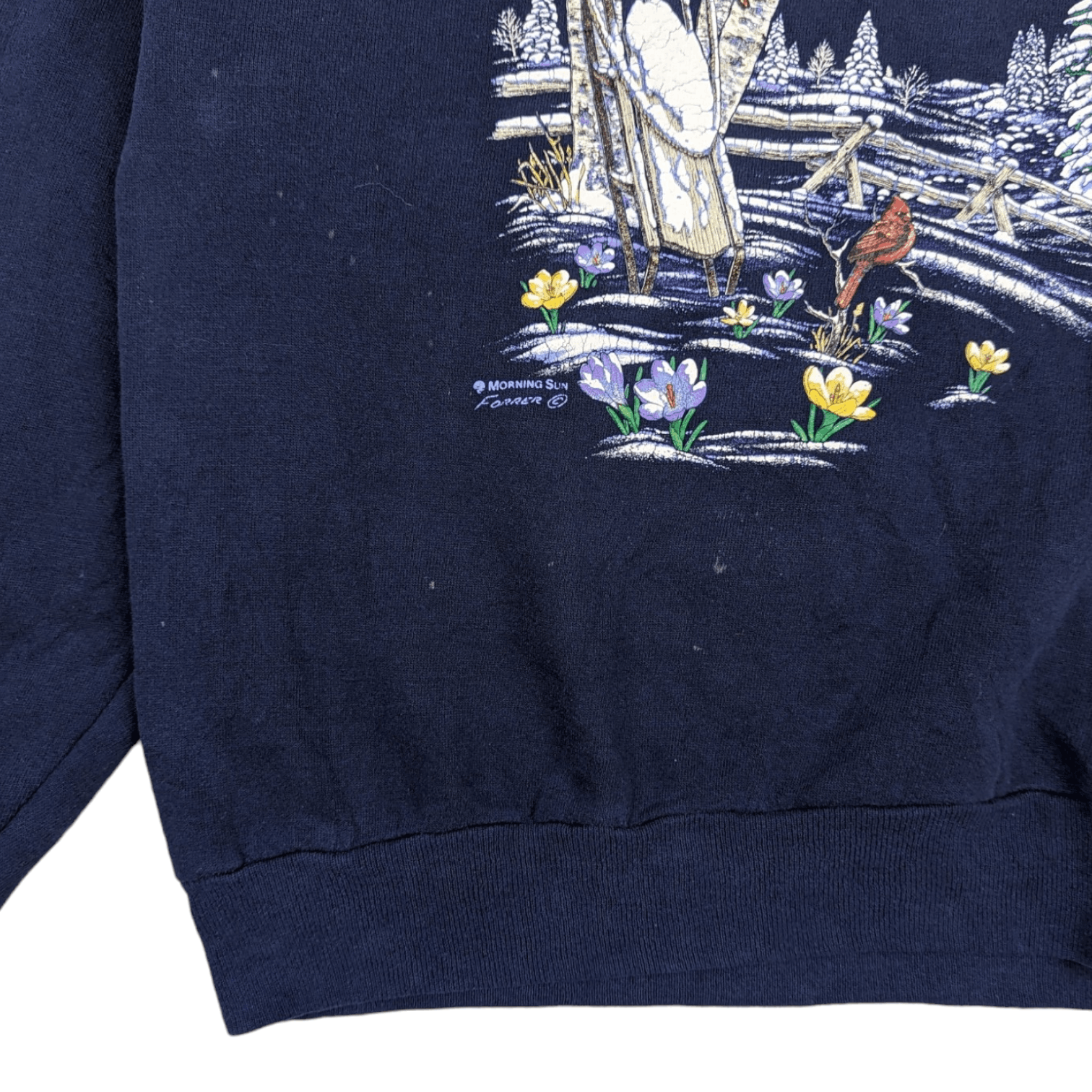 Vintage Vintage 90's MORNING SUN Forrer Winter Bird Graphic Jumper Size US L / EU 52-54 / 3 - 8 Thumbnail