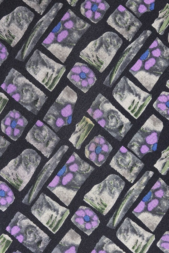 Other J. Garcia Snail Garden Silk Tie – Purple and Stone Print Size ONE SIZE - 7 Thumbnail