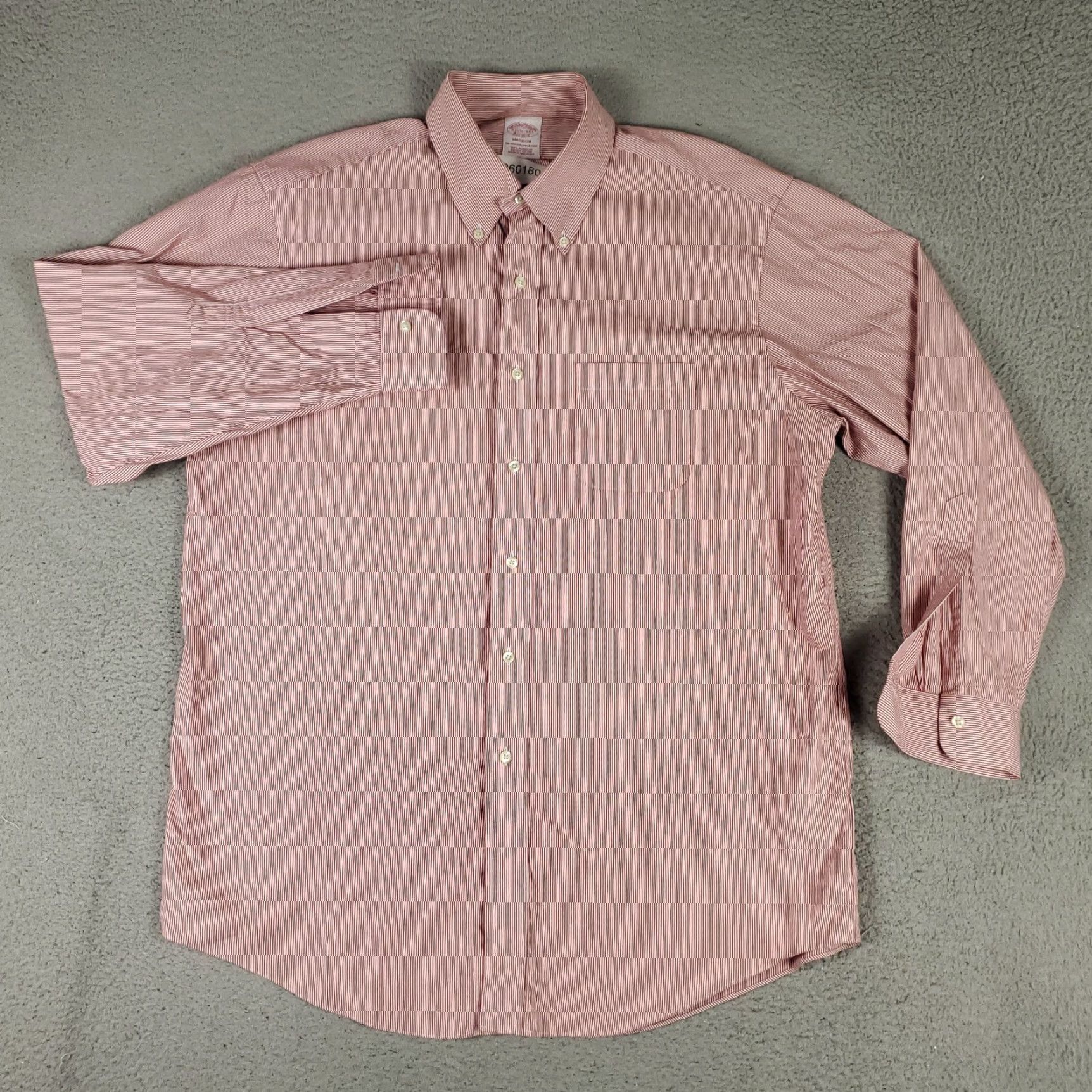 Brooks Brothers Brooks Brothers Shirt Men's 16.5 Red Striped Madison Dress Long Sleeve Button-Down Non-Iron Cotton Mens Shirt Size 42R - 2 Thumbnail