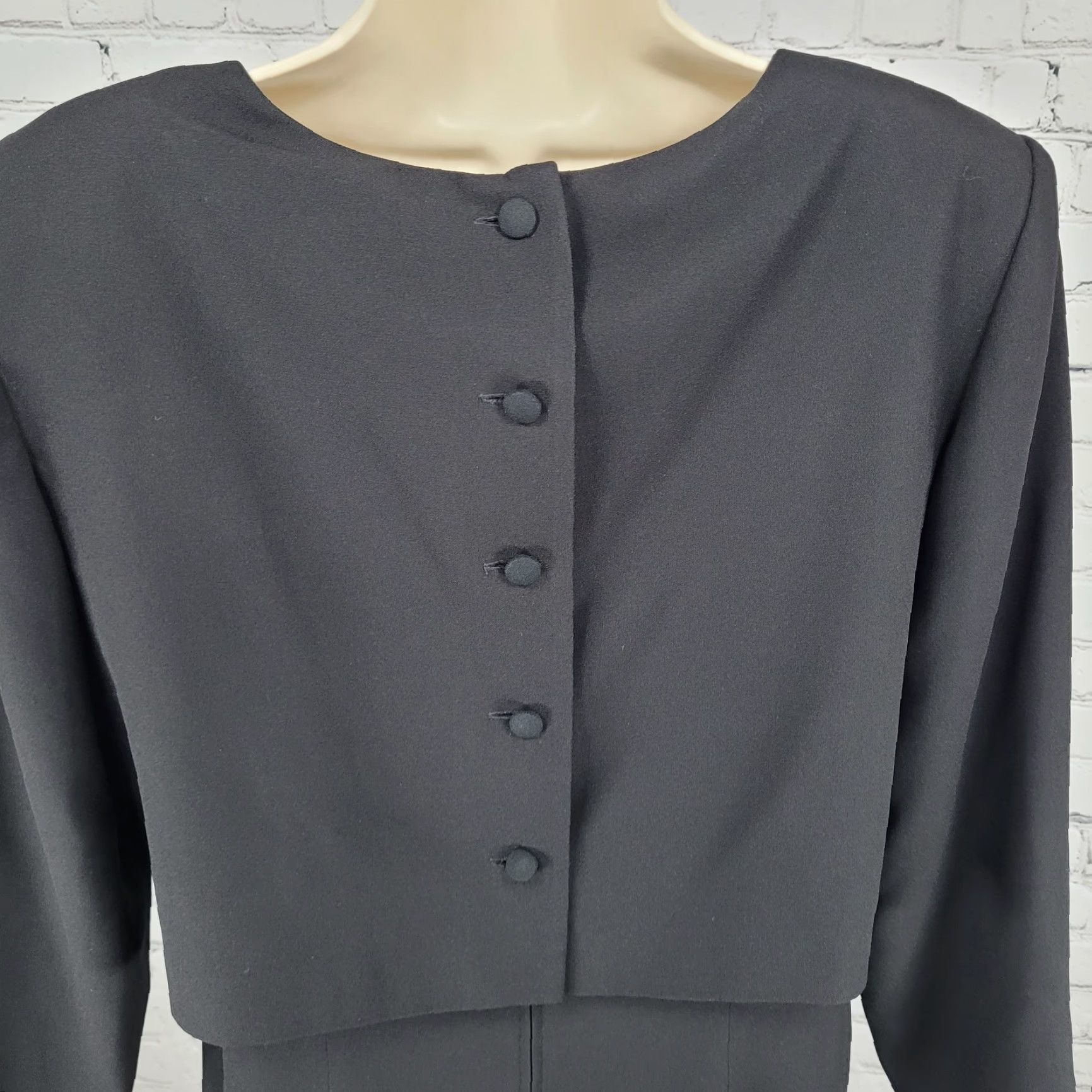 Vintage VTG Rimini Black Long Sleeve Beaded Dress Jacket Shift Size XL / US 12-14 / IT 48-50 - 6 Thumbnail