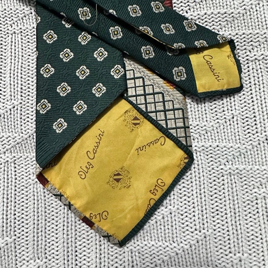 Oleg Cassini Vintage Oleg Cassini green and orange club striped tie Size ONE SIZE - 3 Thumbnail