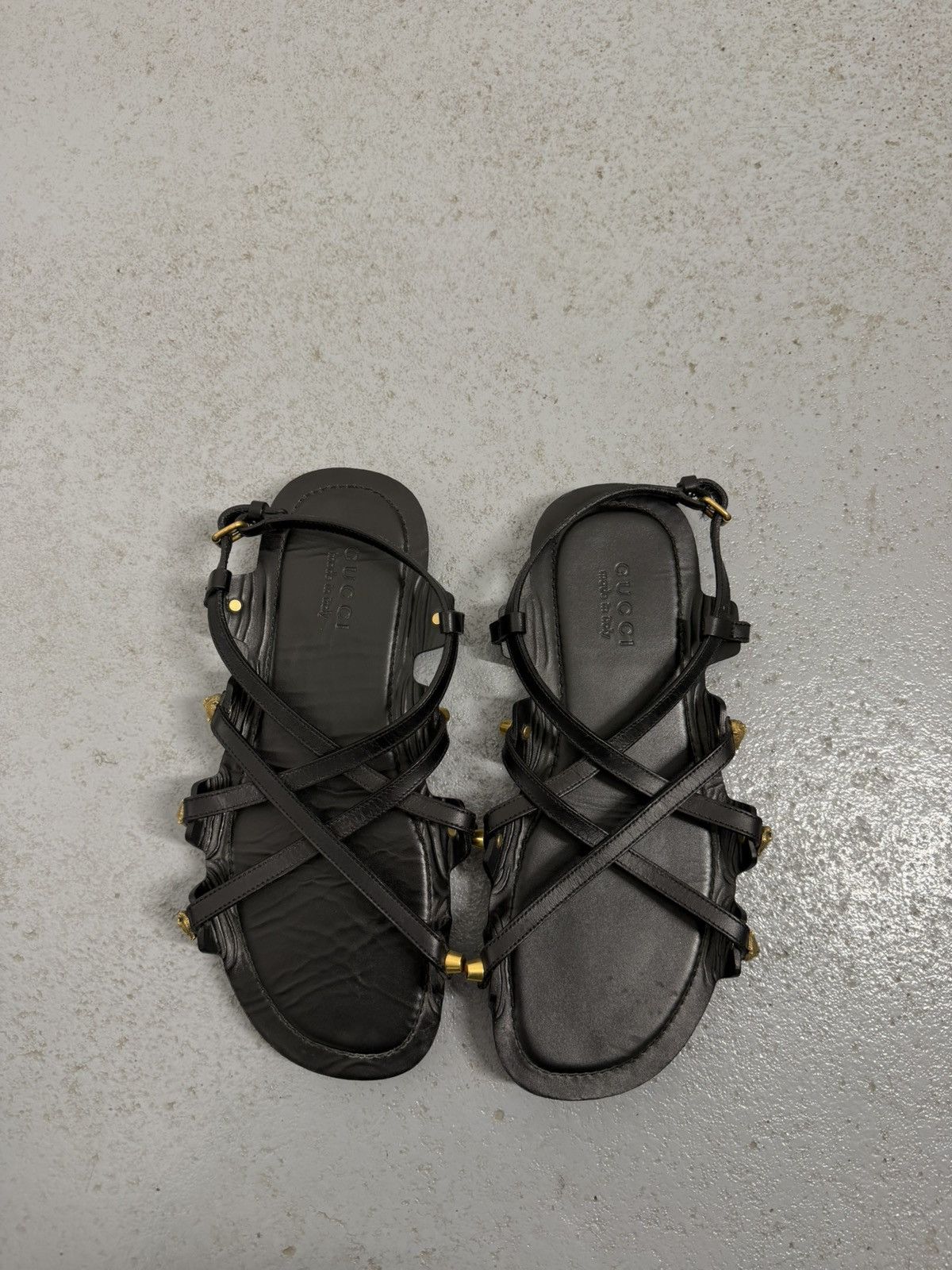 Gucci Gucci Leather Studded Sandals Size US 11 / IT 41 - 2 Thumbnail